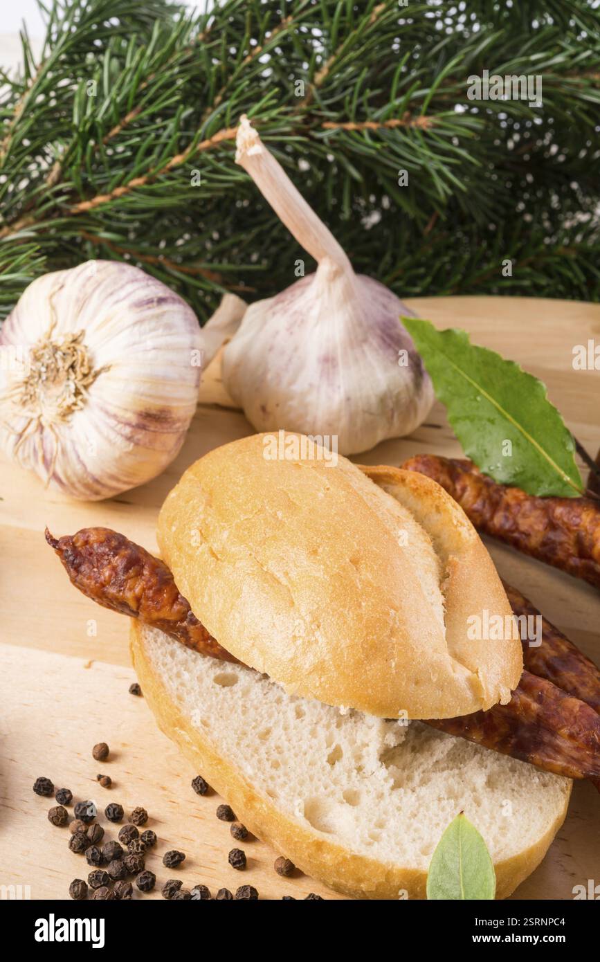 Frankfurterki World à de petites saucisses minces connues et aimées Banque D'Images