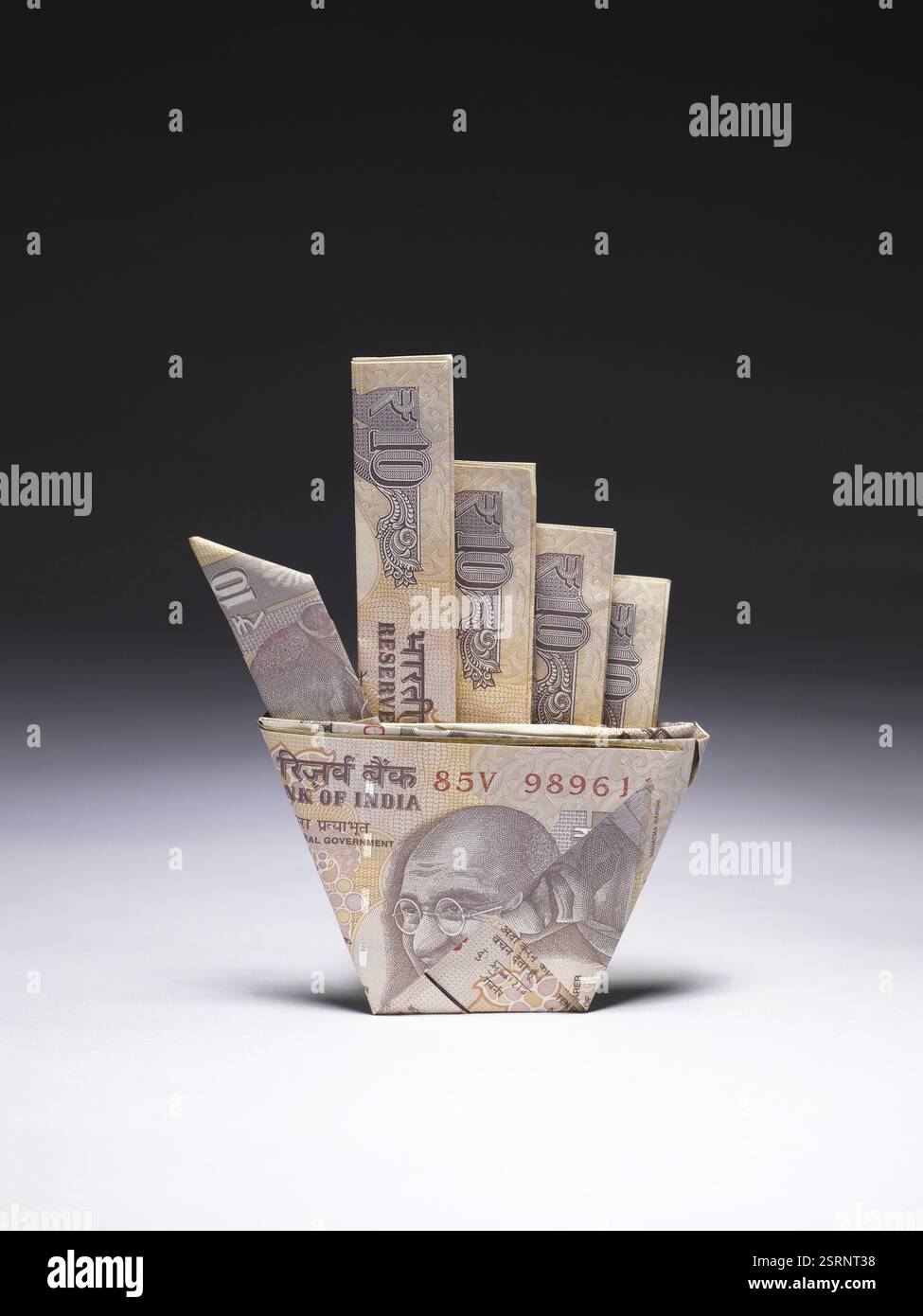 Monnaie origami Inde Banque D'Images