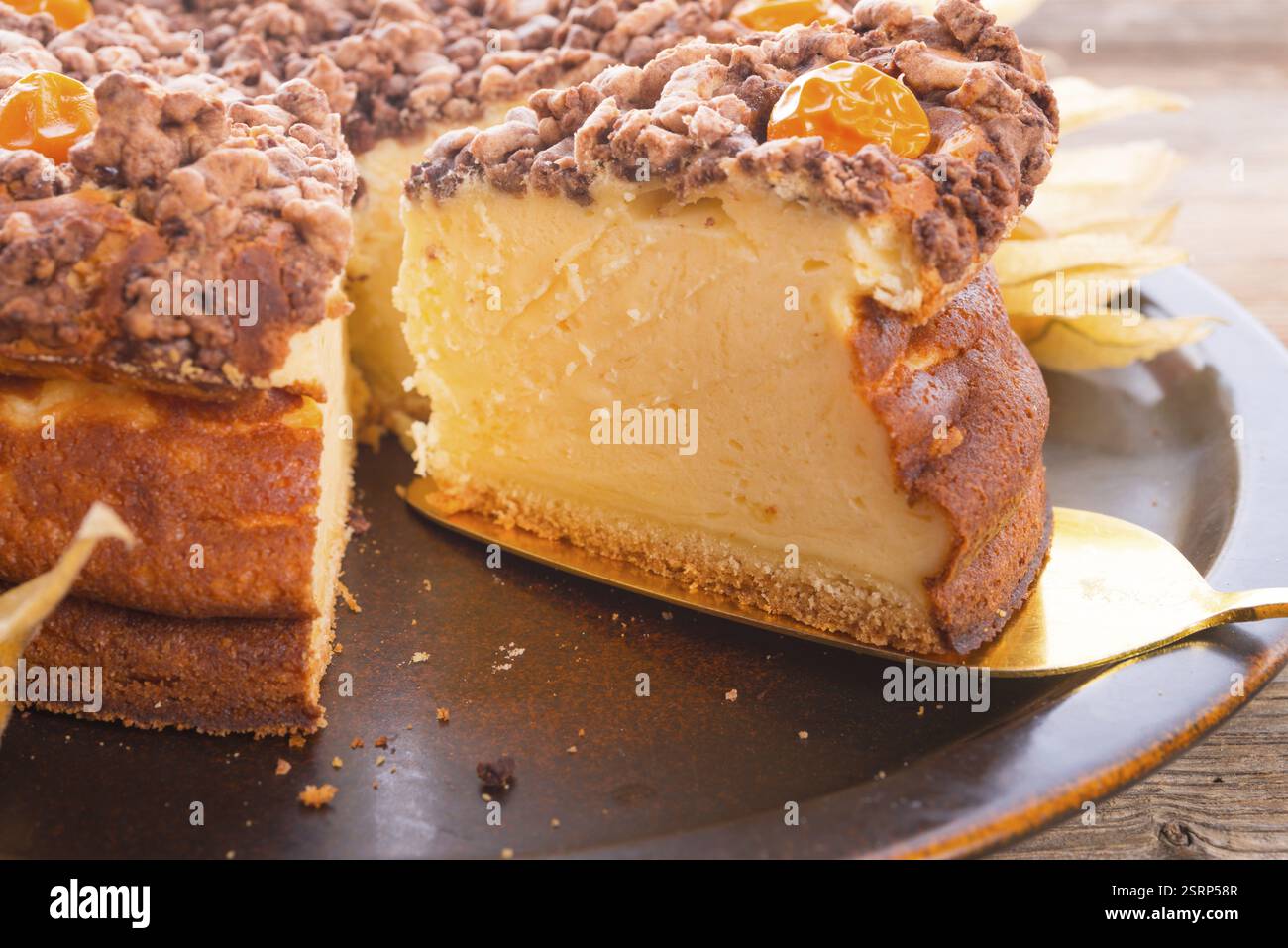 Cheesecake rustique Banque D'Images