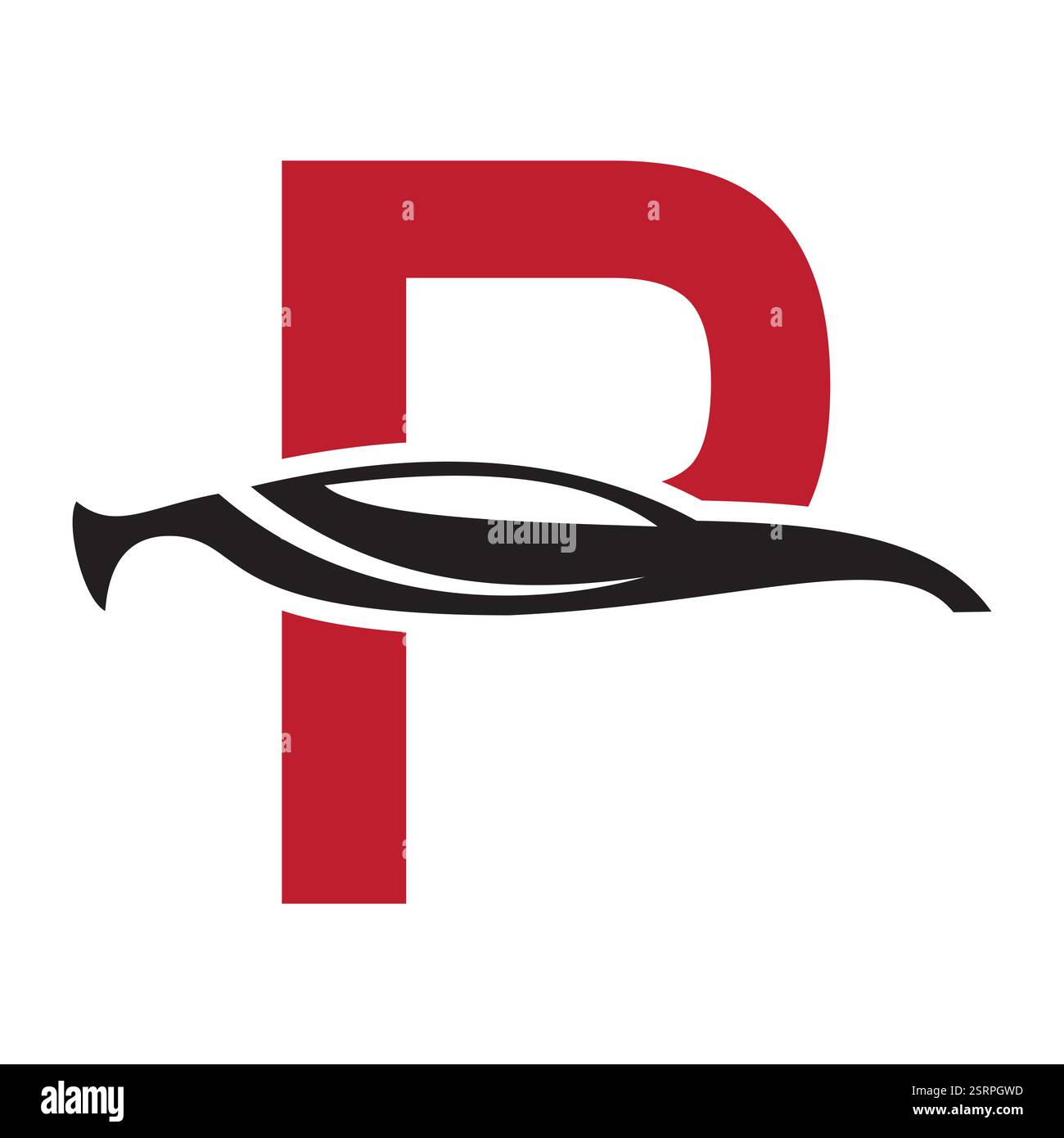 Lettre initiale P concept de conception de logo automobile avec modèle de vecteur de symbole de voiture Illustration de Vecteur