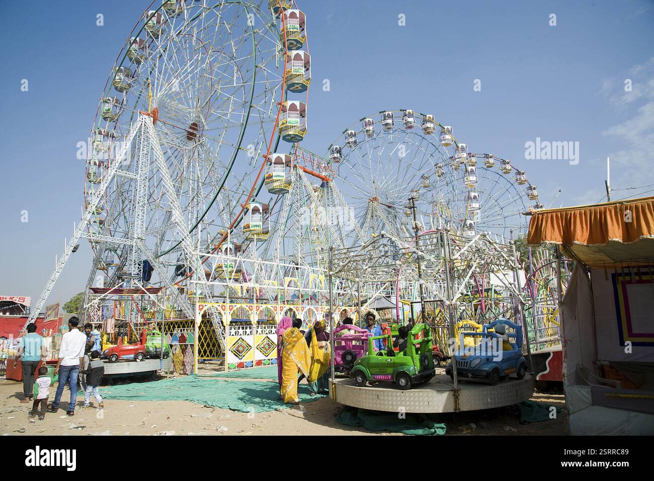 Grande roue, mela pushkar, Rajasthan, Inde, Asie Banque D'Images