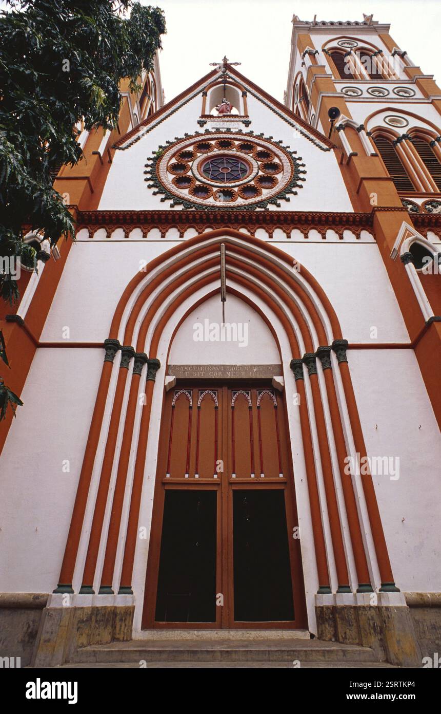 Église du Sacré-cœur de Jésus-Christ, Pondichéry Puducherry UT, Inde, Asie Banque D'Images
