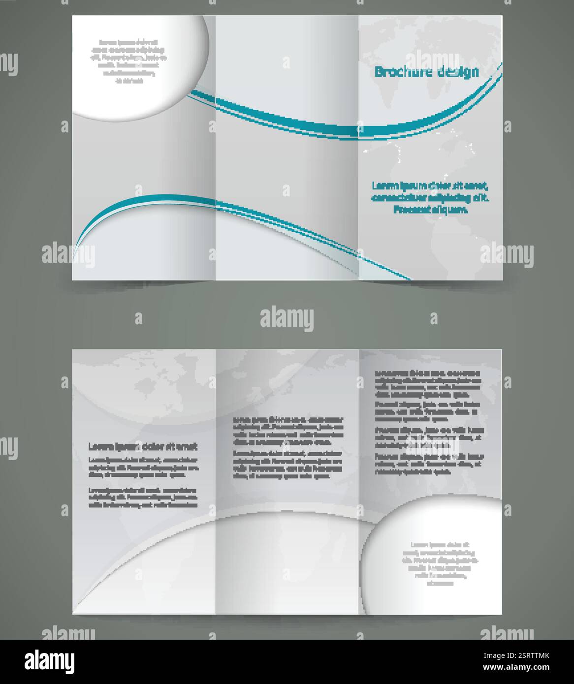 Disposition de brochure argentée de vecteur conception, modèle de flyer à trois plis d'affaires Illustration de Vecteur