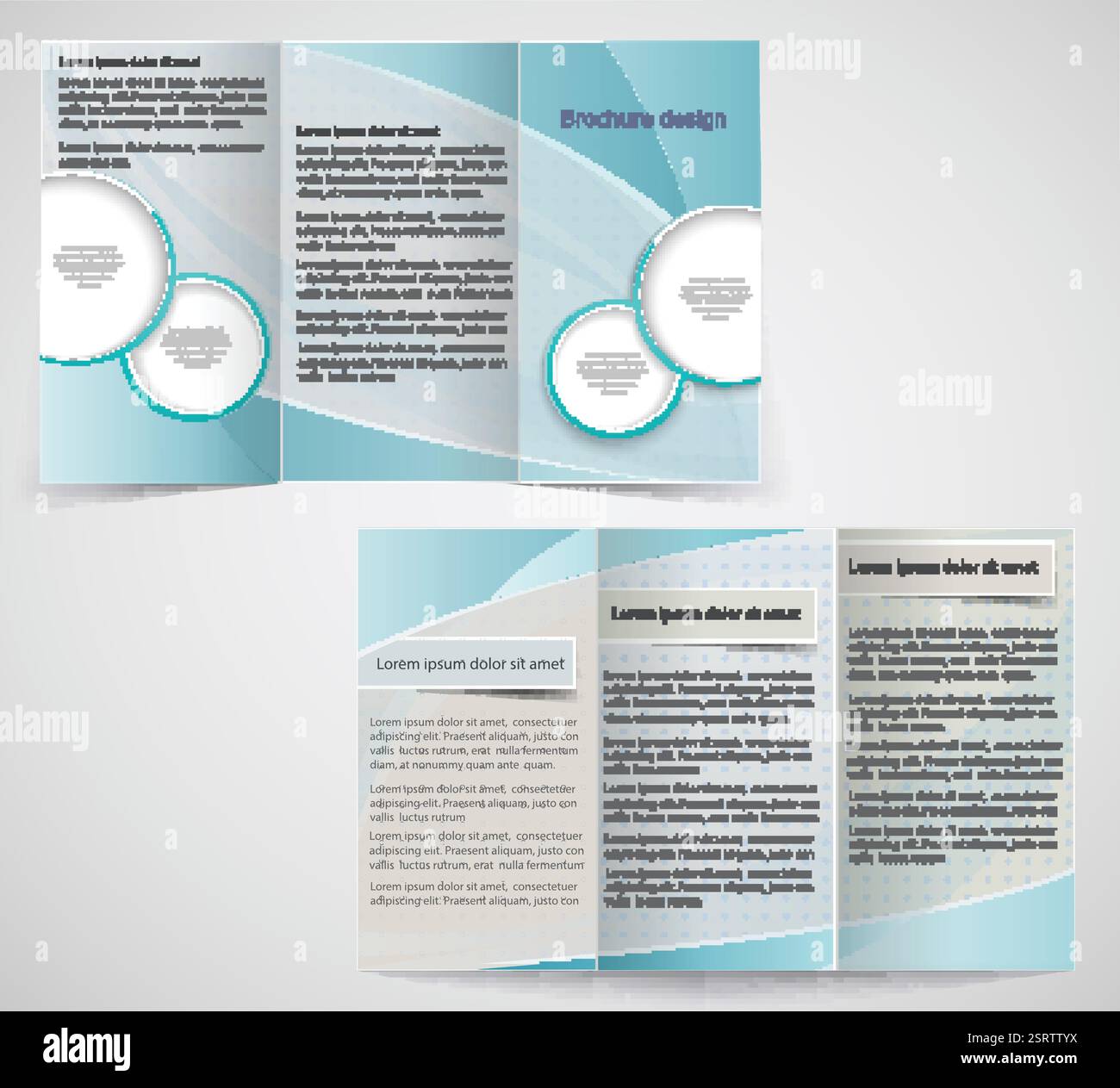 Modèle de brochure d'affaires à trois volets, flyer de conception bleu vectoriel Illustration de Vecteur