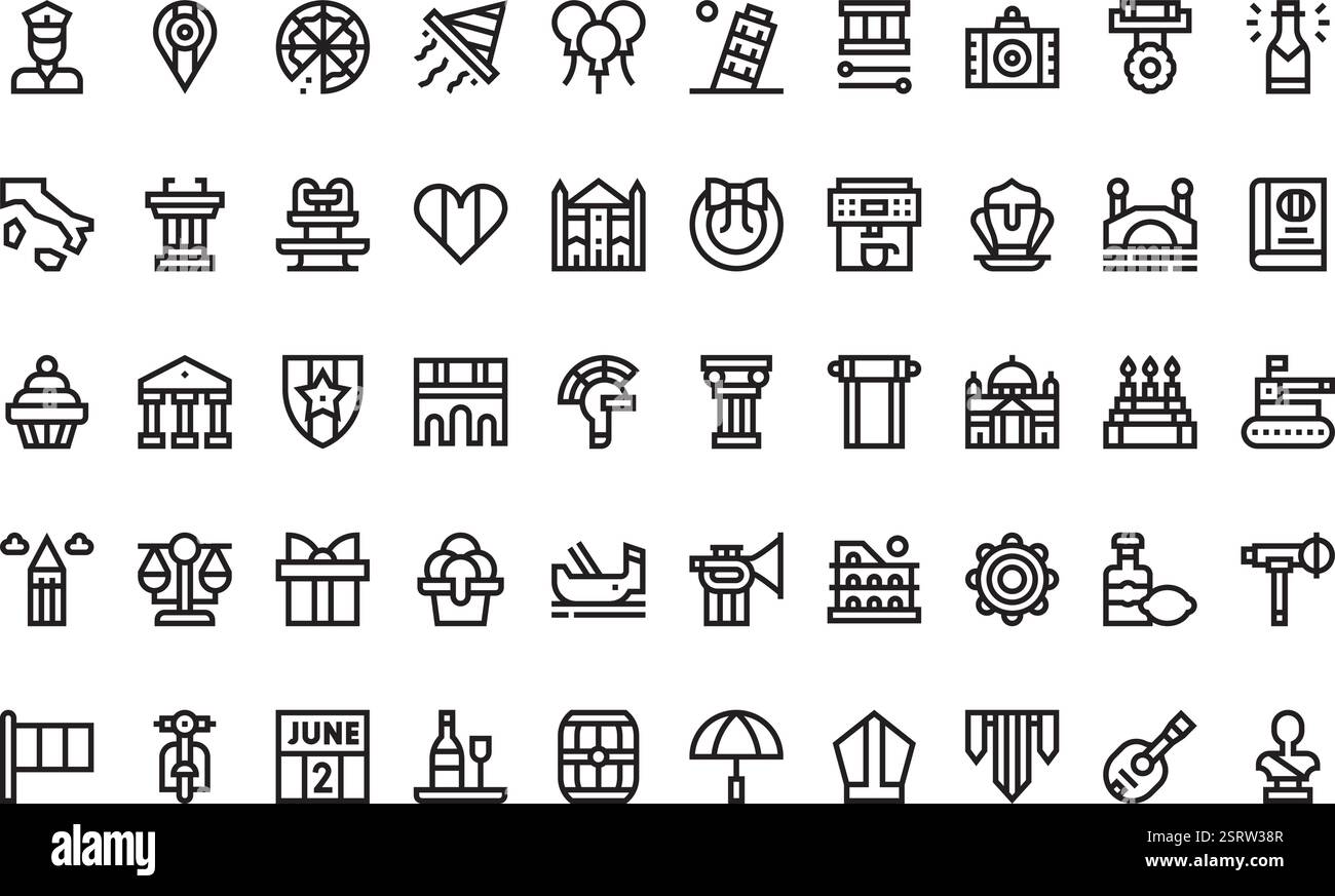 Collection d'icônes vectorielles de haute qualité avec contour modifiable. Idéal pour les projets professionnels et créatifs. Illustration de Vecteur