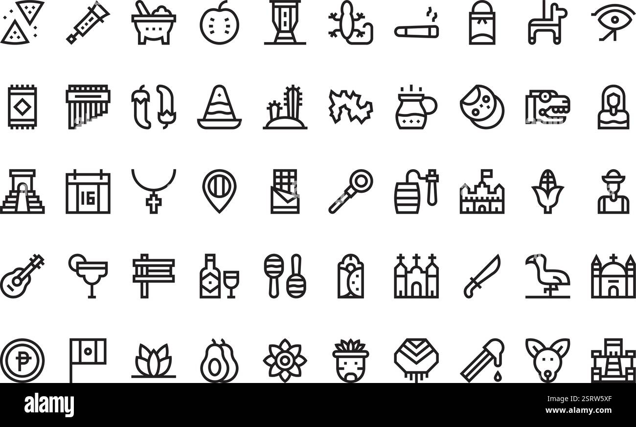 Collection d'icônes vectorielles de haute qualité avec contour modifiable. Idéal pour les projets professionnels et créatifs. Illustration de Vecteur