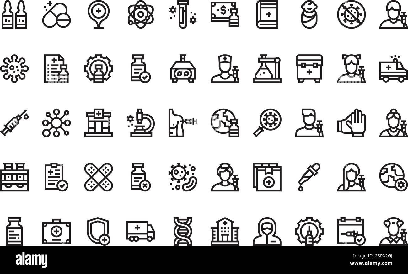 Collection d'icônes vectorielles de haute qualité avec contour modifiable. Idéal pour les projets professionnels et créatifs. Illustration de Vecteur