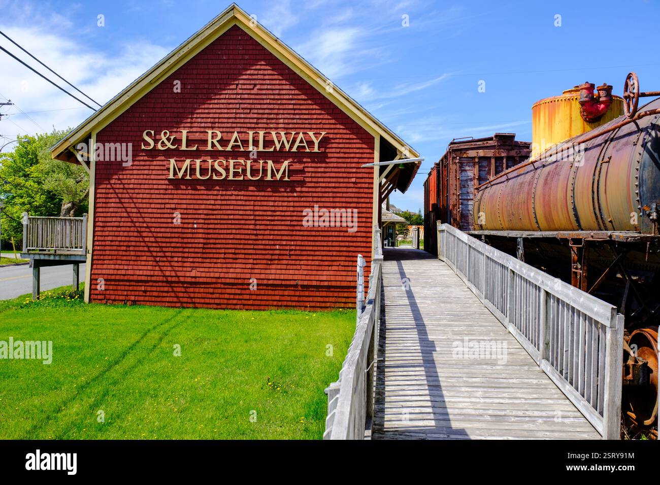 Ville de Louisbourg Sydney & Louisbourg Railway Museum, Île du Cap-Breton, Nouvelle-Écosse, Canada Banque D'Images