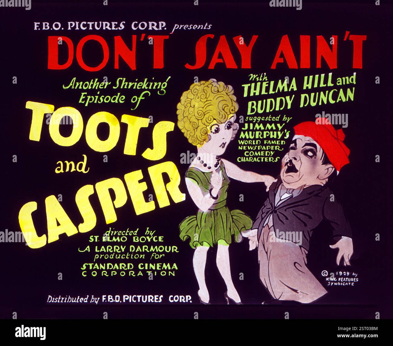 DON'T SAY ai'T [US 1929] THELMA HILL, SON COPAIN DUNCAN dans le rôle de Toots et Casper adapté des personnages comiques du journal dans la série de dessins animés de Jimmy Murphy date : 1929 Banque D'Images