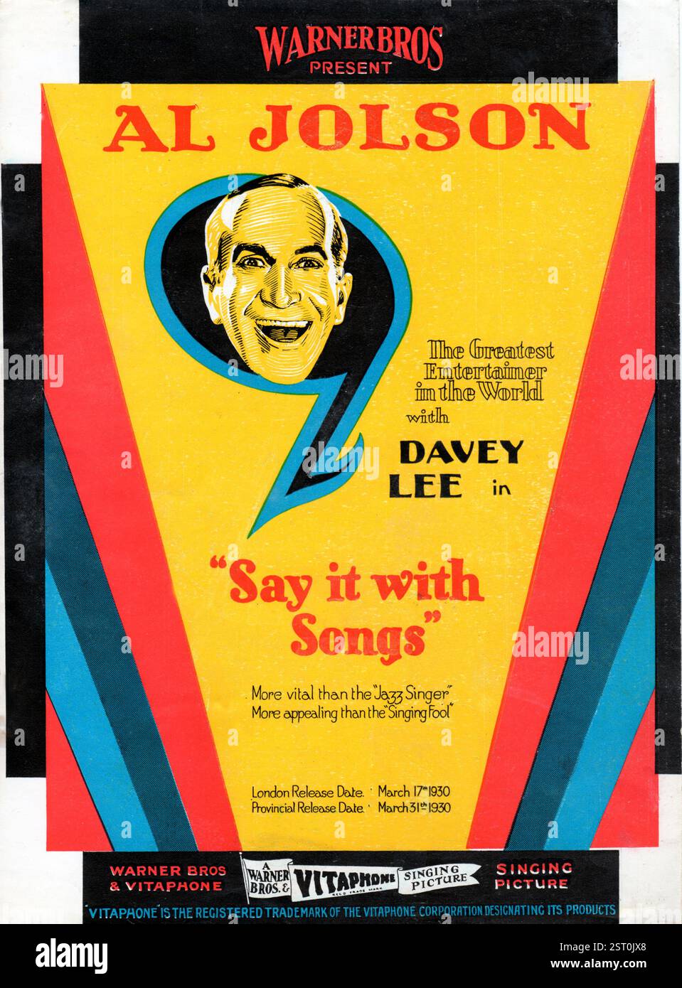 DITES-LE AVEC DES CHANSONS [US 1929] AL JOLSON date : 1929 Banque D'Images