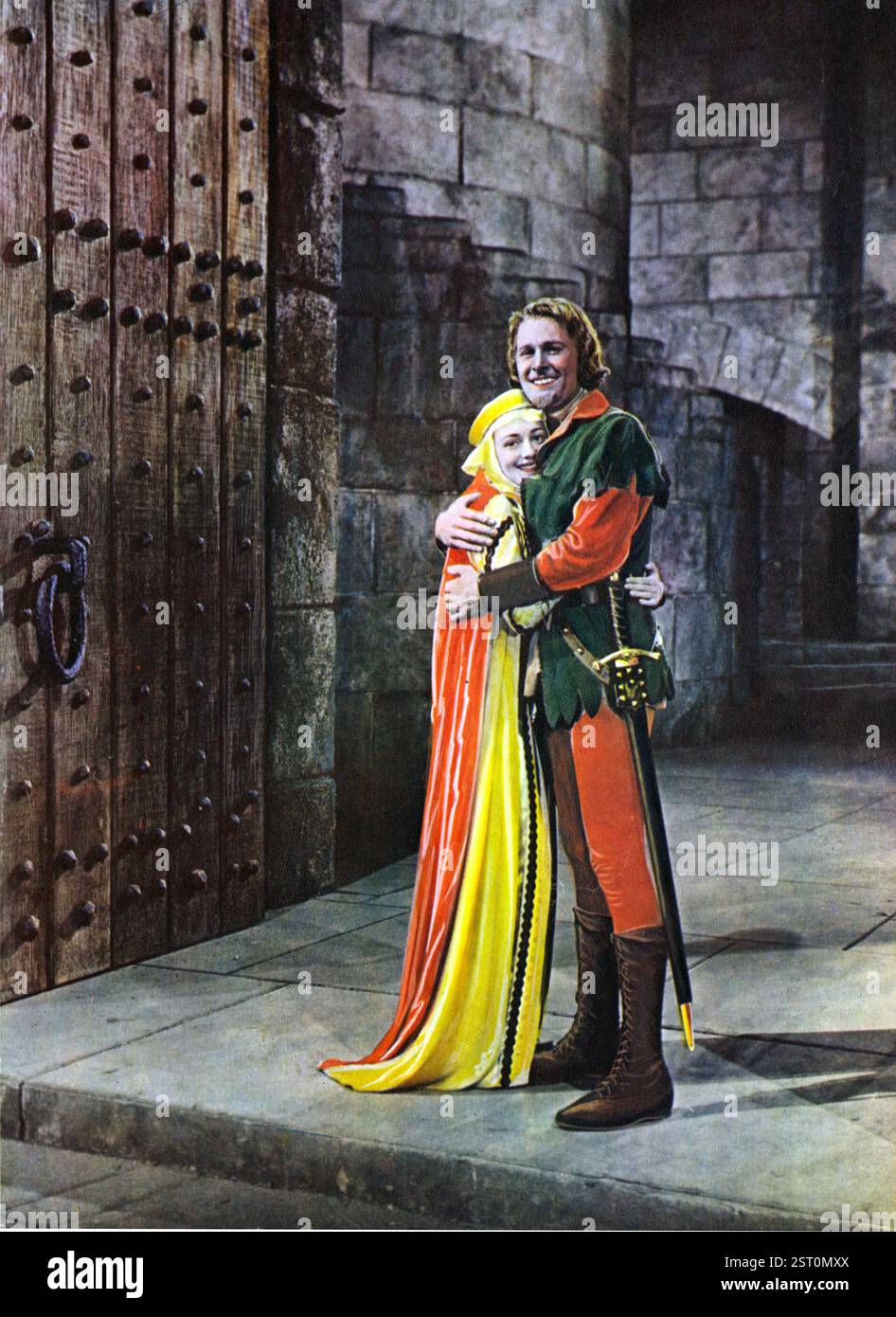 LES AVENTURES DE ROBIN HOOD [US 1938] OLIVIA DE HAVILLAND dans le rôle de Maid Marion, ERROL FLYNN dans le rôle de Robin Hood date : 1938 Banque D'Images