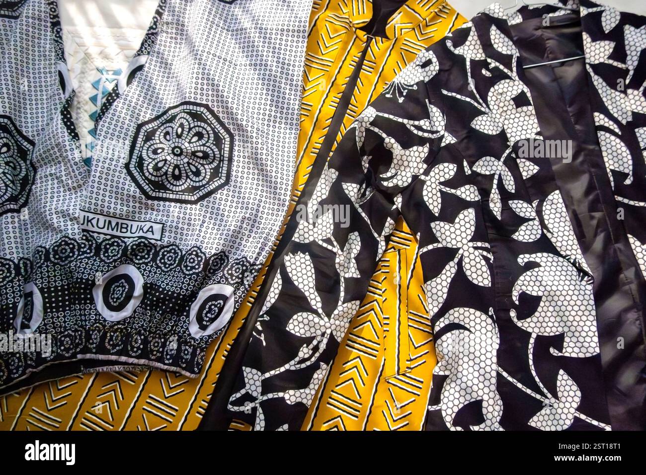 Motifs Tanzanie sur tissu Banque D'Images