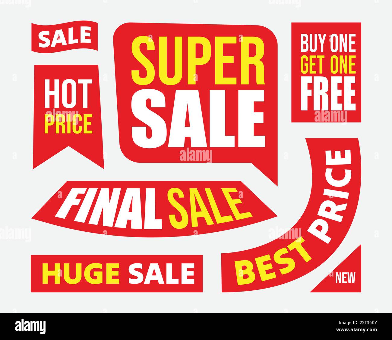 Ensemble d'étiquettes de vente et d'étiquettes pour la promotion et le marketing des entreprises. super vente, vente chaude et finale, meilleure bannière de prix, modèle, affiche. Logo de réduction Illustration de Vecteur