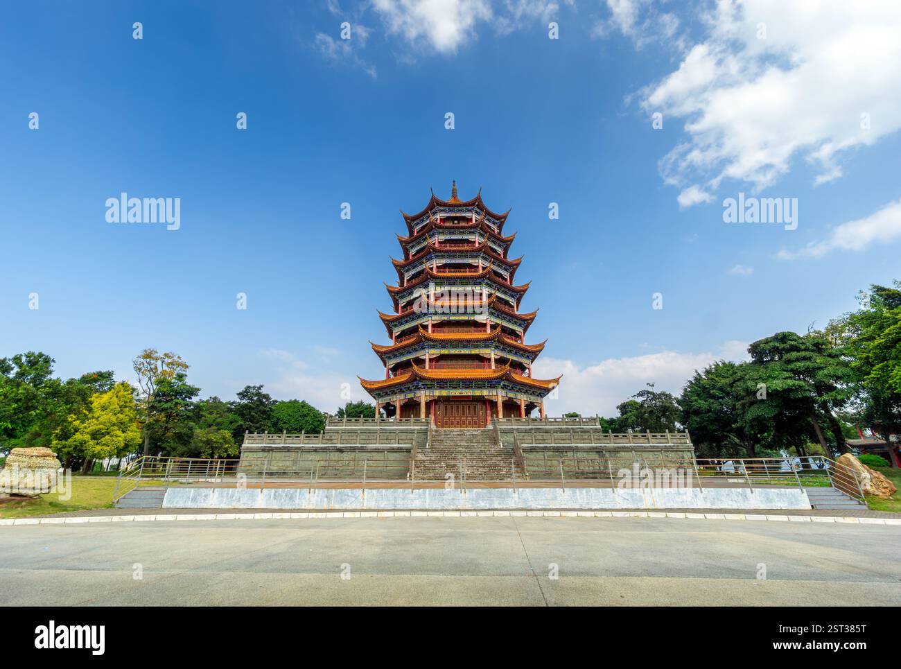 Tour Zhuzi dans Pomegranate Manor, Mengzi, Yunnan, Chine. Banque D'Images