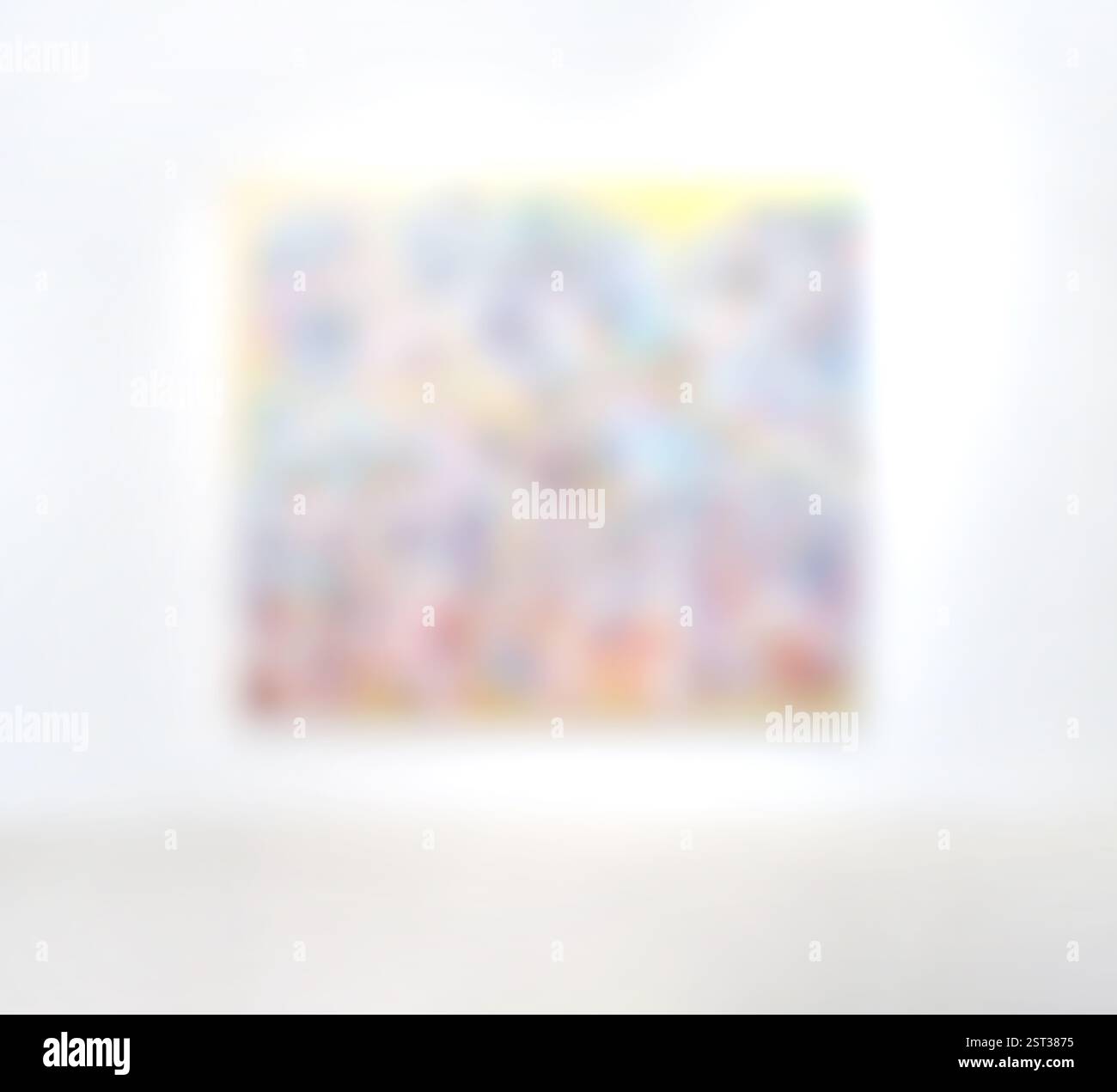 Galerie d'exposition d'art flou fond, peinture abstraite colorée sur fond blanc Banque D'Images