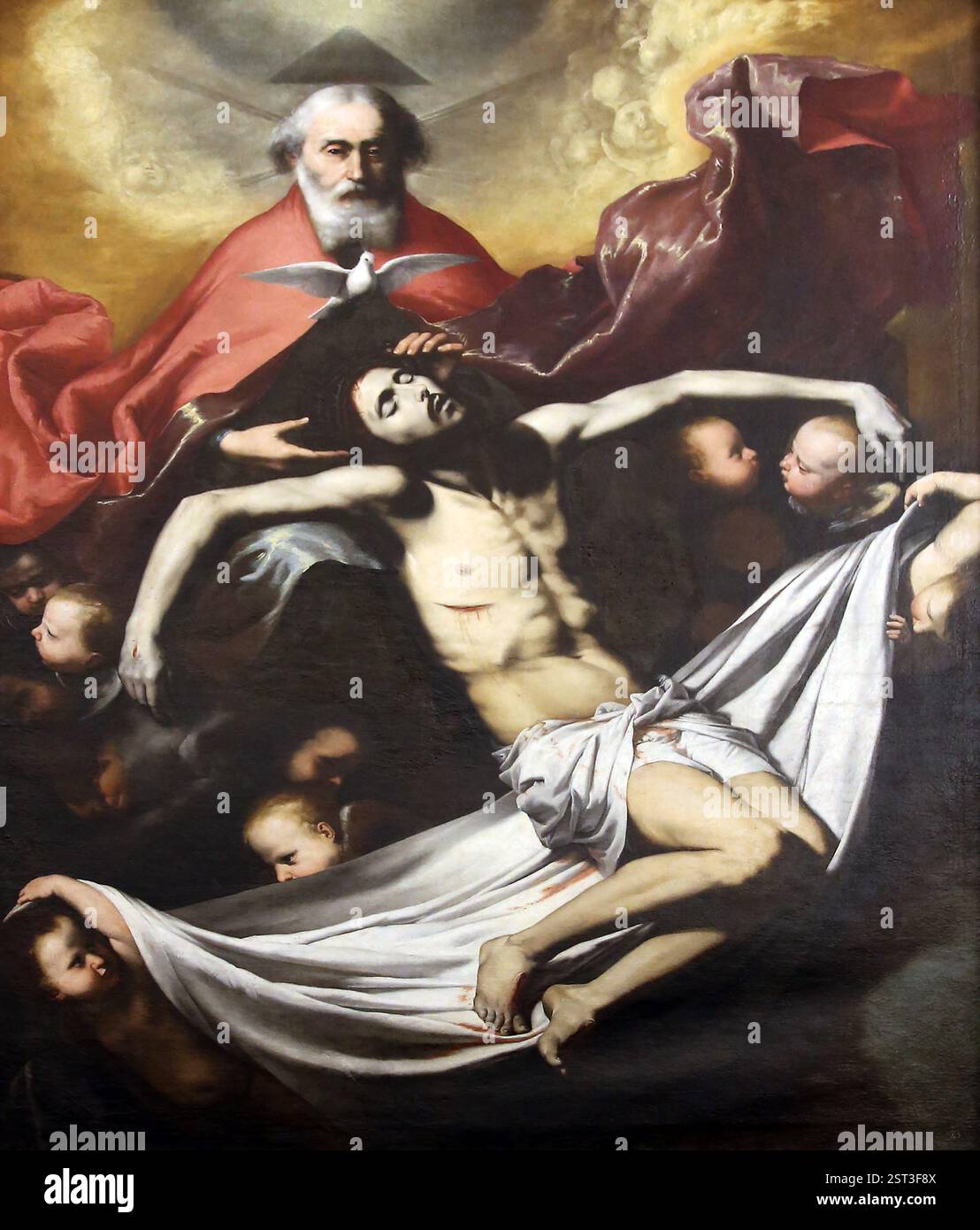 La Trinité. ca. 1635. Huile sur toile. Christ, Dieu le Père et le Saint-esprit. Version de l'Escorial, Espagne. Banque D'Images