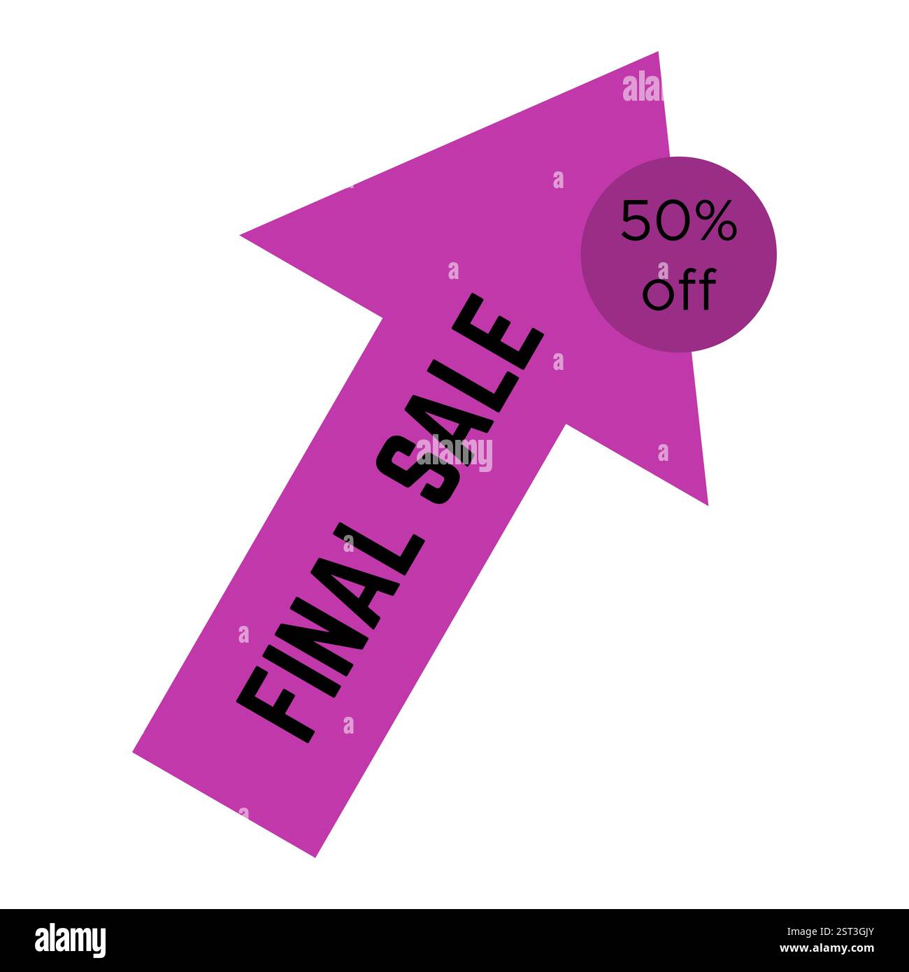 Autocollant de vente finale violet sous la forme d'une flèche avec du texte. Modèle d'étiquette de vente. Illustration vectorielle Illustration de Vecteur