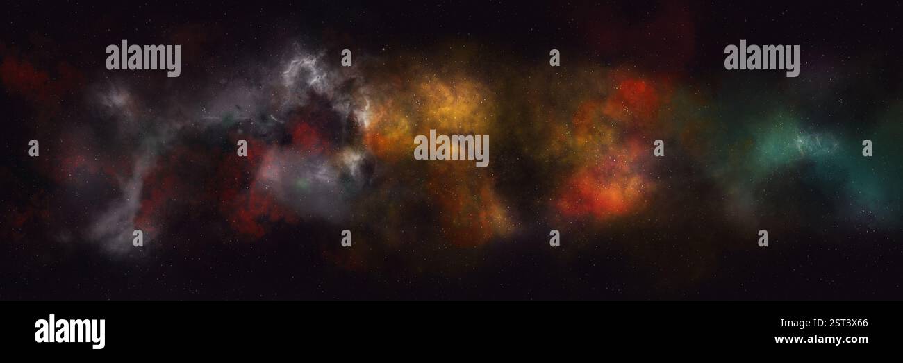 illustration du champ étoile. bannière imaginaire rêveuse de galaxie spatiale profonde Banque D'Images