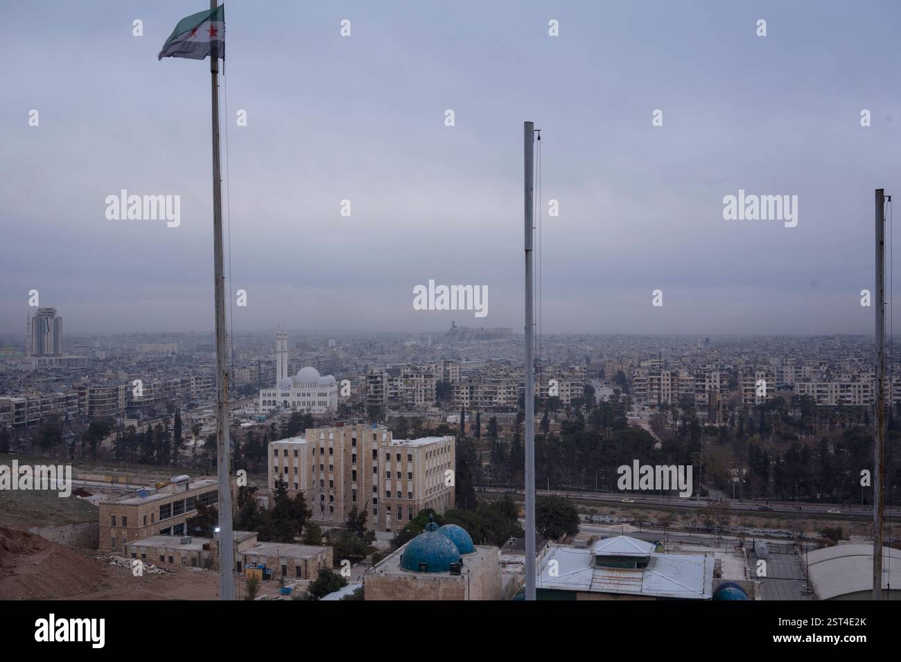 Alep, Syrie – 22 janvier 2025 : vue de la ligne d'horizon d'Alep Banque D'Images