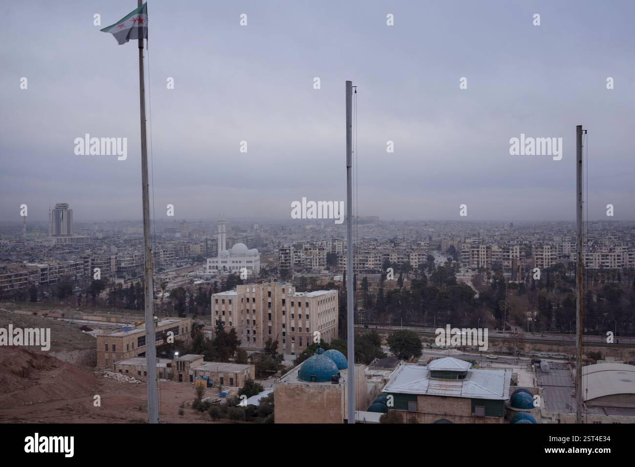 Alep, Syrie – 22 janvier 2025 : vue de la ligne d'horizon d'Alep Banque D'Images