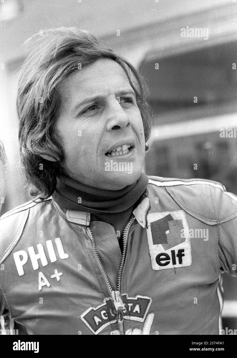 Moto, Grand Prix d'Allemagne, entraînement, 27.04.1974 au Nürburgring, Phil Read (Angleterre) Portrait, portrait, image simple, image recadrée [traduction automatique] Banque D'Images