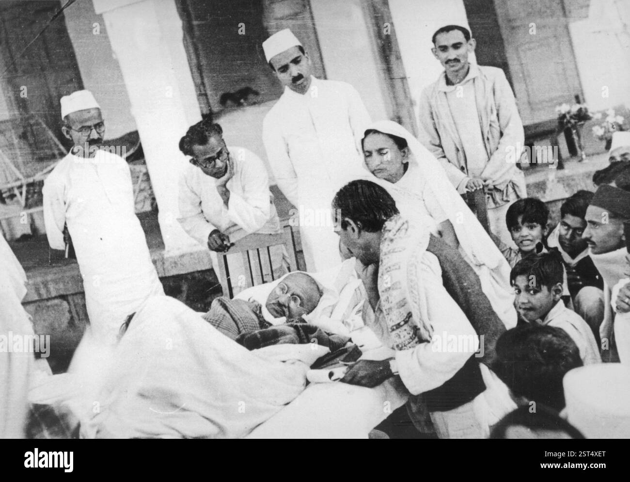 Mahatma Gandhi lors de son jeûne à Rajkot, Gujarat, Inde, Asie, mars 1939, Asie Banque D'Images