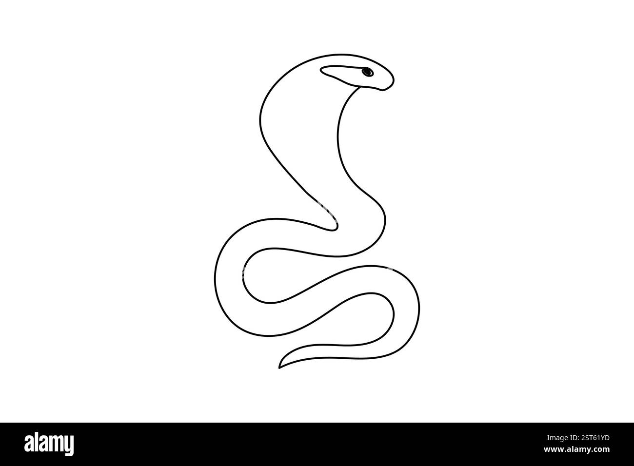 Dessin continu d'une ligne de serpent et style minimaliste isolent l'icône vectorielle de contour Illustration de Vecteur