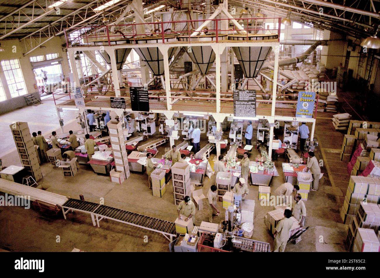 Unité d'emballage de Tata Tea, Munna, Kerala, Inde, Asie Banque D'Images