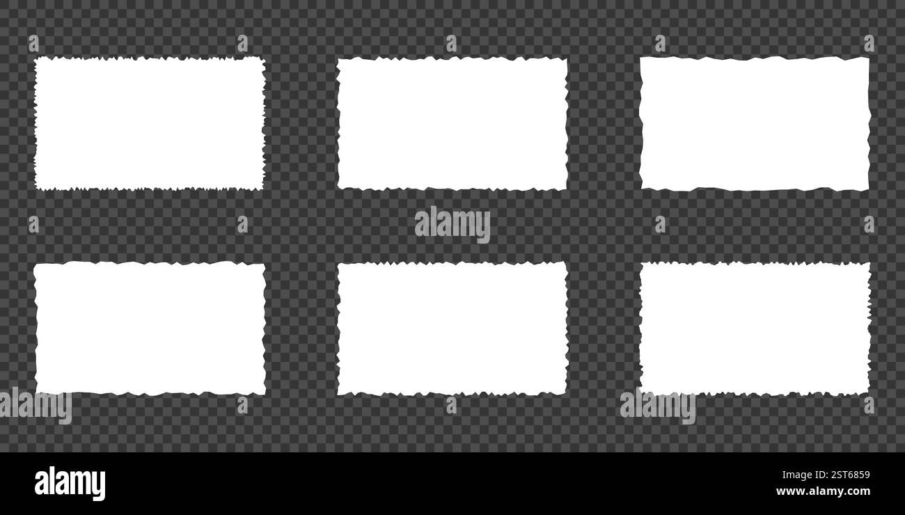Morceaux de papier déchirés. Icône de formes rectangulaires à bords ondulés Illustration de Vecteur