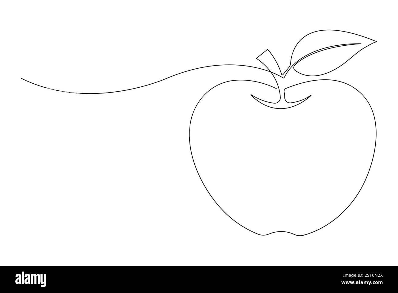 Dessin d'art continu d'une ligne de l'illustration vectorielle de conception de fruit de pomme Illustration de Vecteur