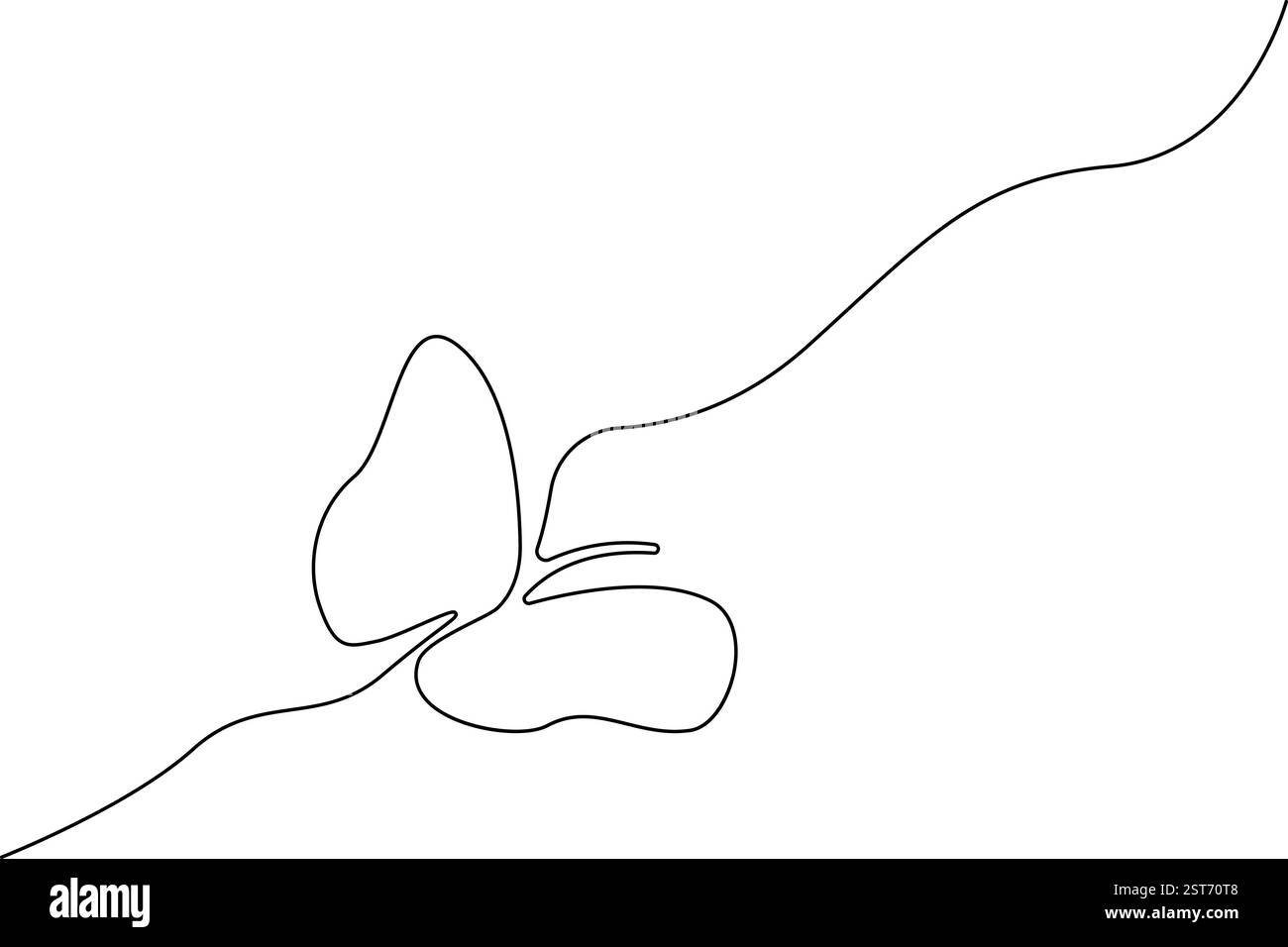 Dessin continu d'une ligne de beaux papillons pour l'identité du logo de l'entreprise avec illustration vectorielle de contour Illustration de Vecteur