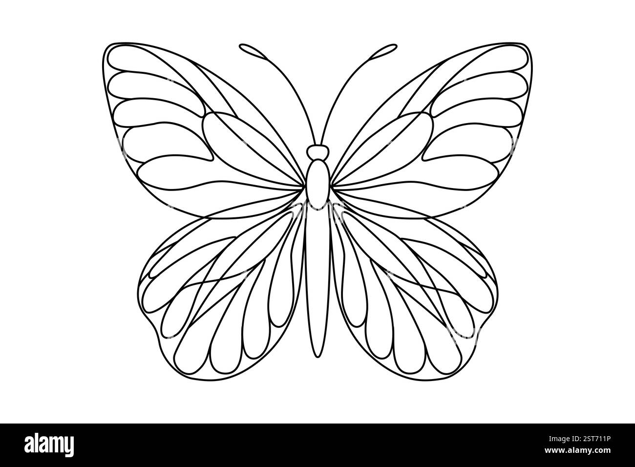 Dessin continu d'une ligne de beaux papillons pour l'identité du logo de l'entreprise avec illustration vectorielle de contour Illustration de Vecteur
