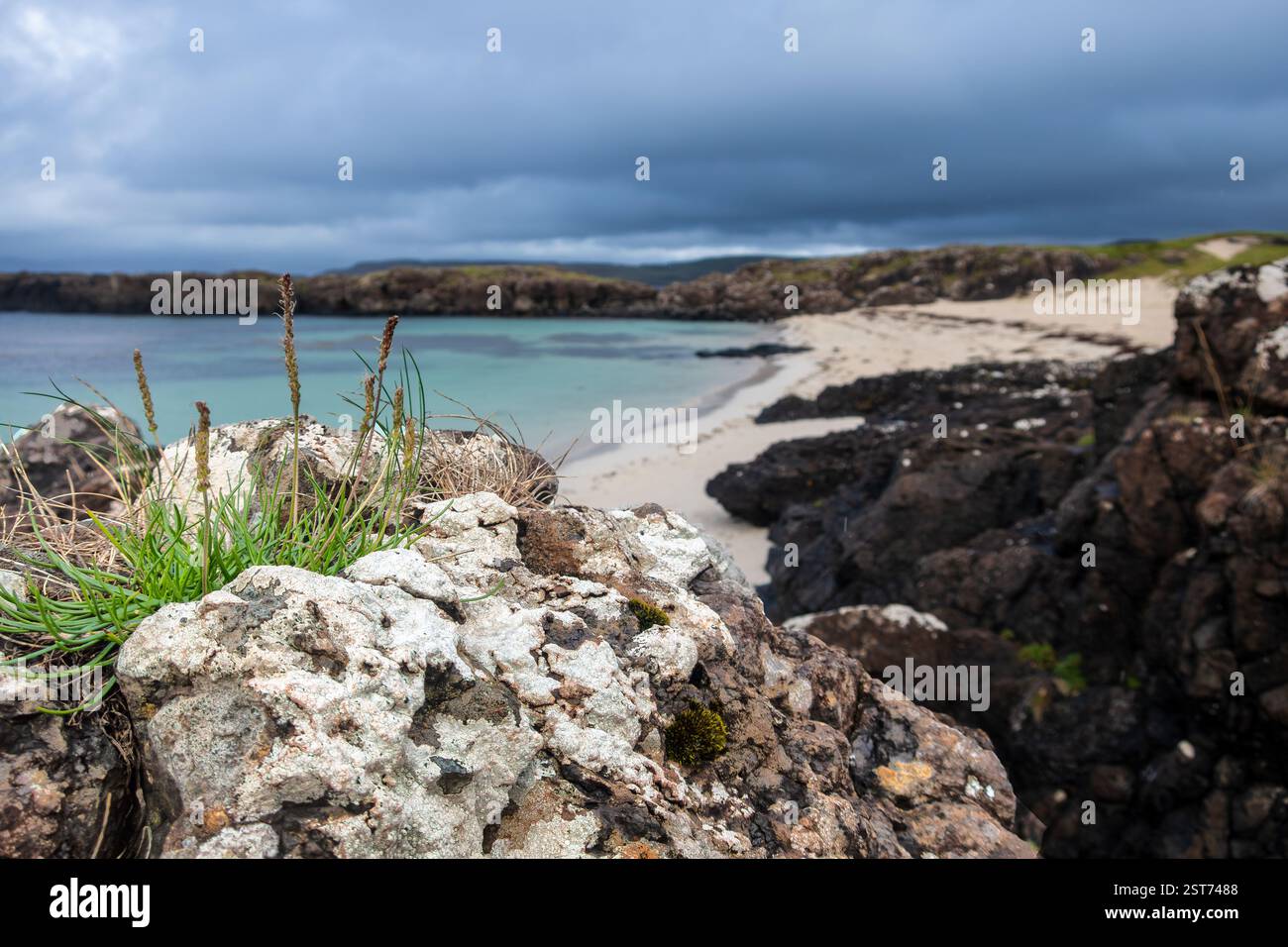 Plage de Port na Ba ou plage du bétail, Langamull, île de Mull, Hébrides intérieures, Écosse, Royaume-Uni Banque D'Images
