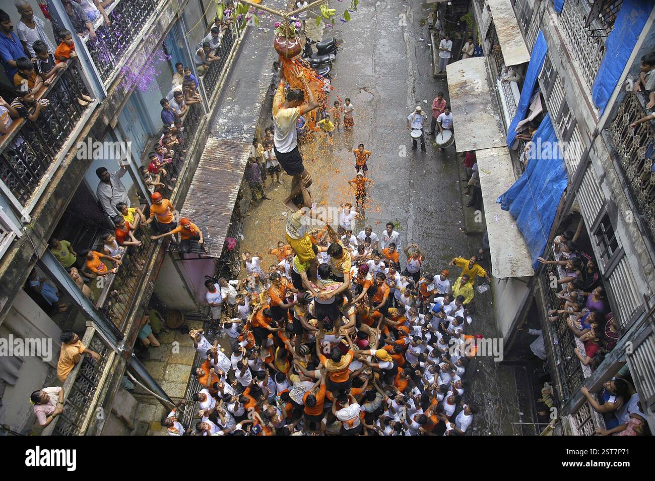 Dahi handi, Janmashtami janmashtmi gokul ashtami govinda festival, Mumbai, Maharashtra, Inde, Asie Banque D'Images