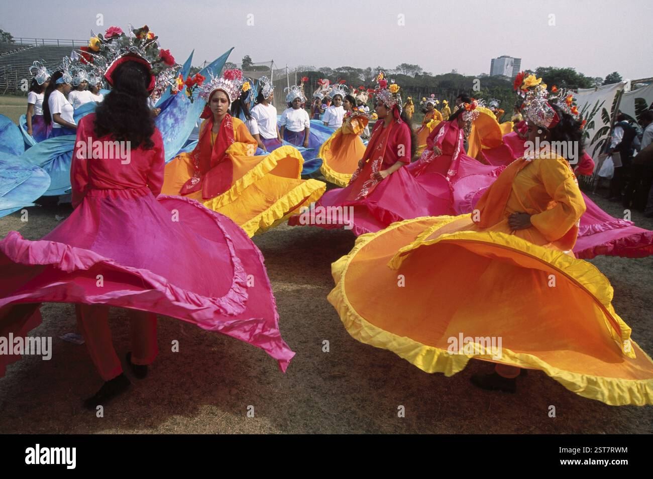 Festival du Carnaval de Calcutta, danseurs interprétant, Calcutta, bengale occidental, Inde, Asie Banque D'Images