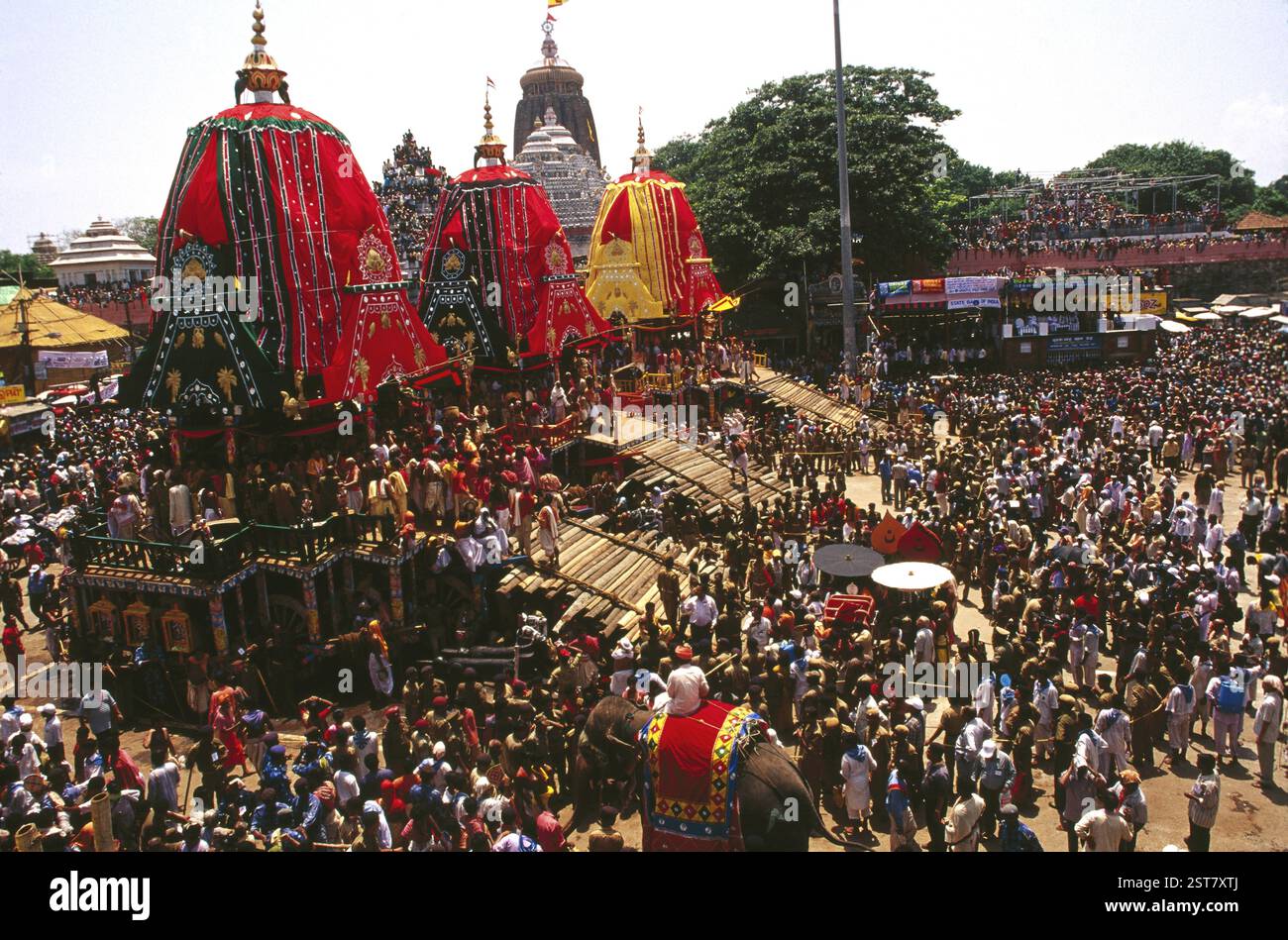 Rath yatra Rathyatra car Festival le voyage de Jagannath, Puri, orissa, inde Banque D'Images