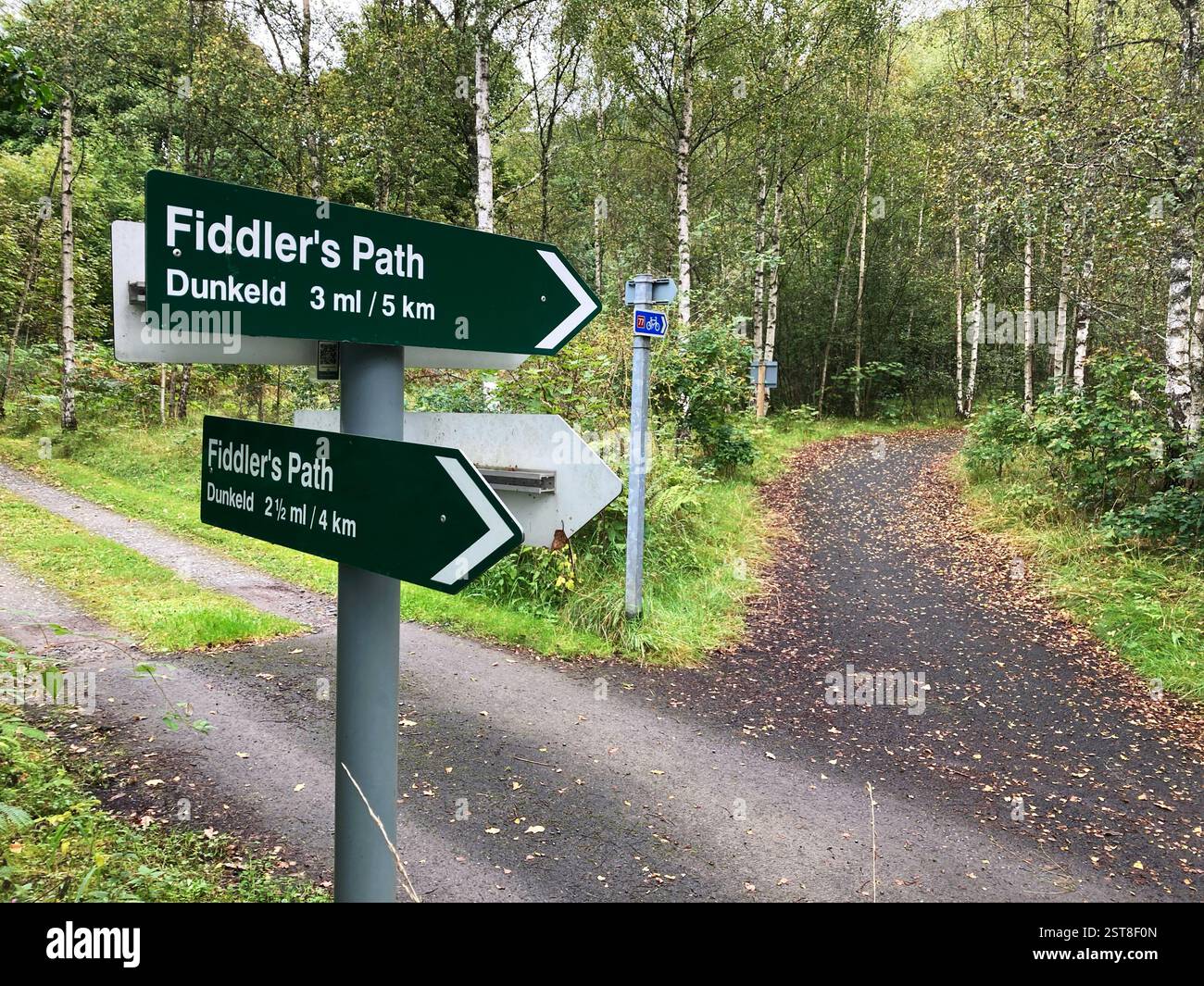 Fiddler's Path, un sentier de randonnée circulaire autour de la rivière Tay, Dunkeld, Écosse - Image de stock capturée avec un smartphone