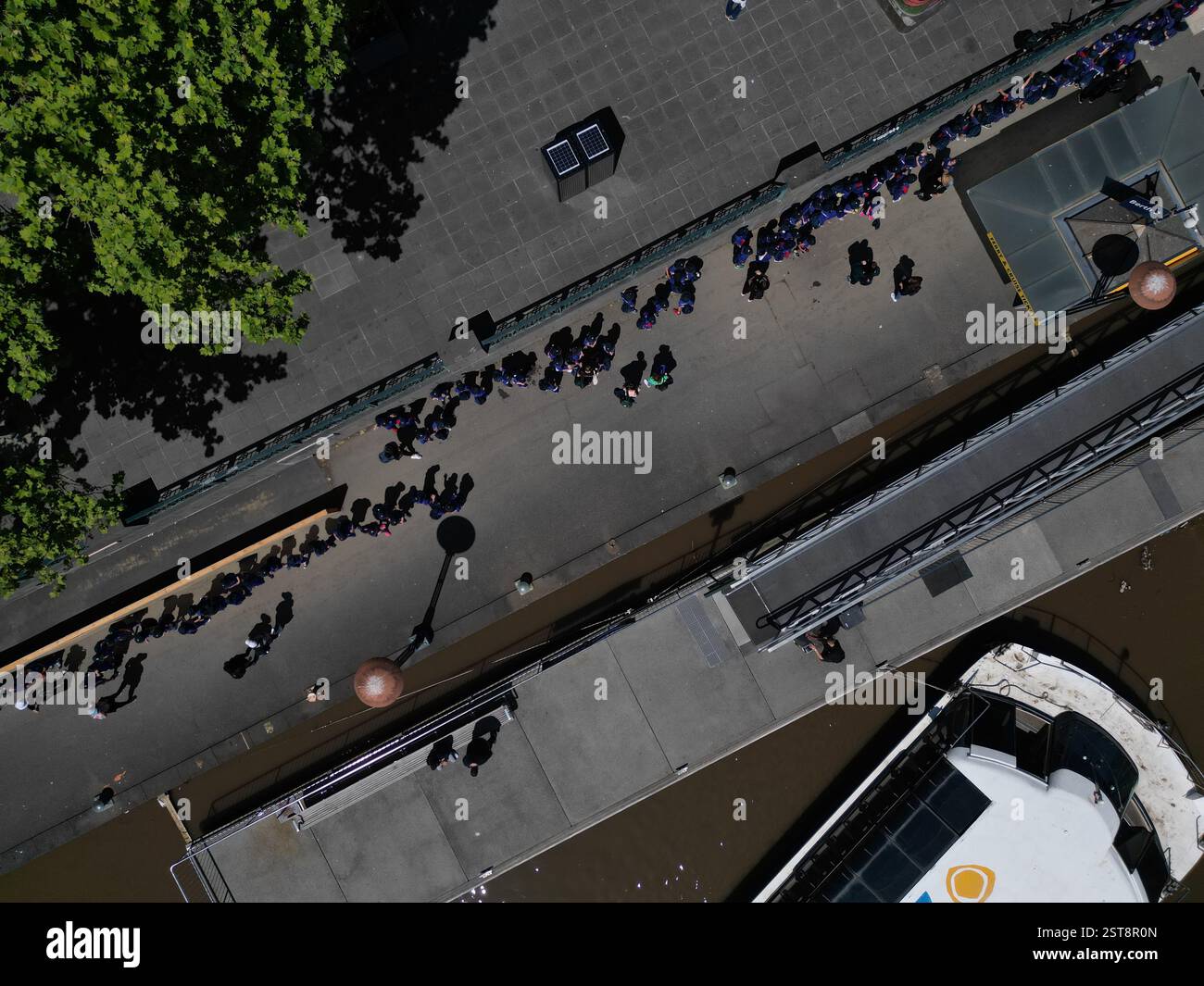 Vue aérienne de Melbourne CBD City Living Banque D'Images