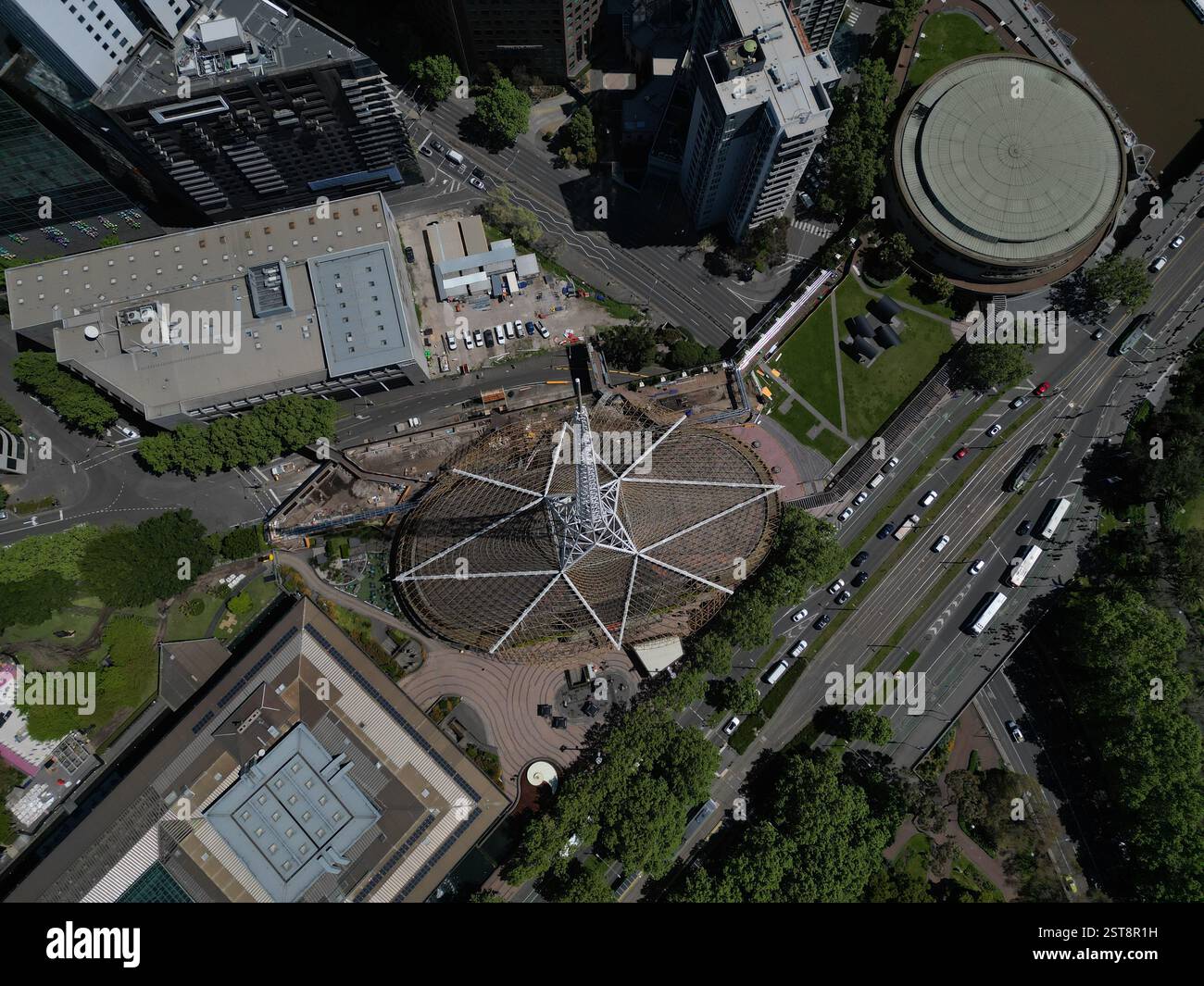 Vue aérienne de Melbourne CBD City Living Banque D'Images