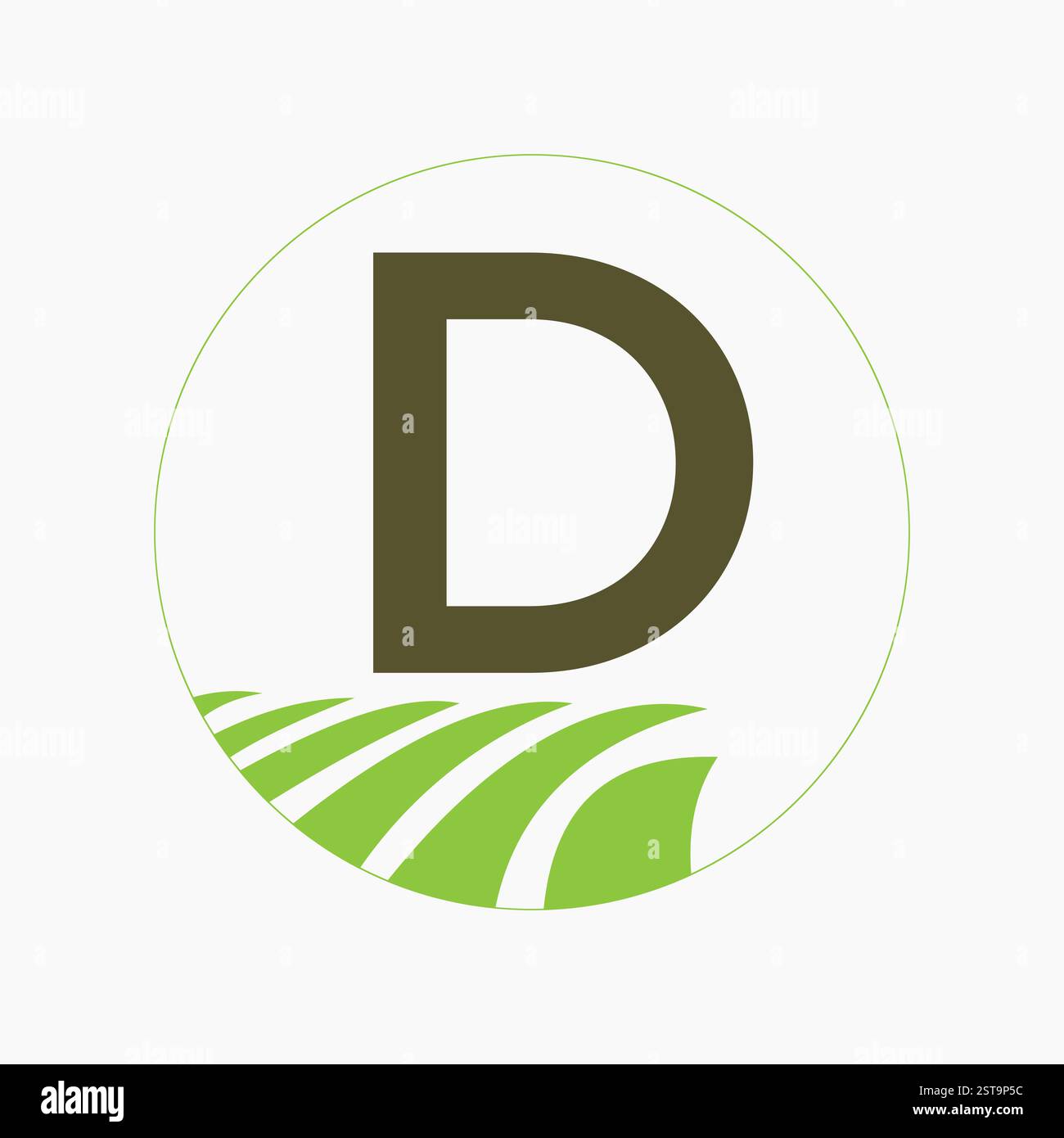 Logo de l'agriculture et de l'agriculture sur la lettre d concept pour boulangerie, pain, gâteau, café, pâtisserie symbole Illustration de Vecteur