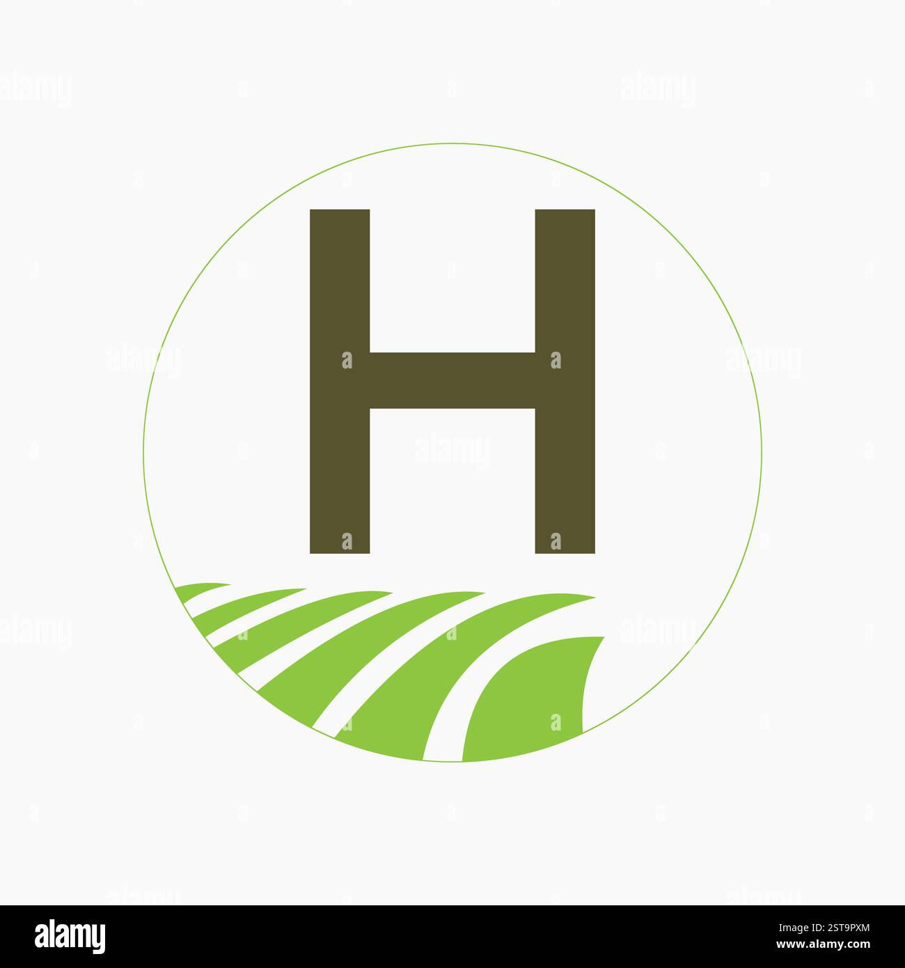 Logo de l'agriculture et de l'agriculture sur la lettre H concept pour boulangerie, pain, gâteau, café, pâtisserie symbole Illustration de Vecteur