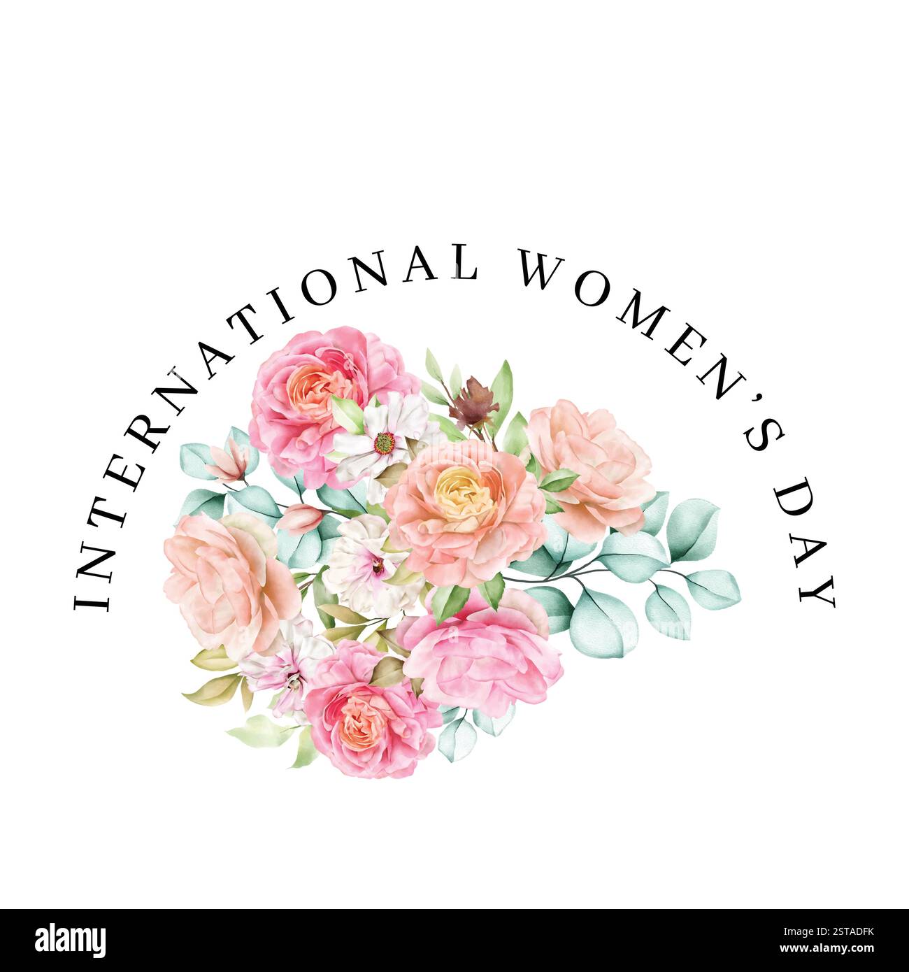 Vecteur de journée internationale des femmes, vecteur de journée des femmes heureuses, vecteur d'aquarelle de journée des femmes Illustration de Vecteur