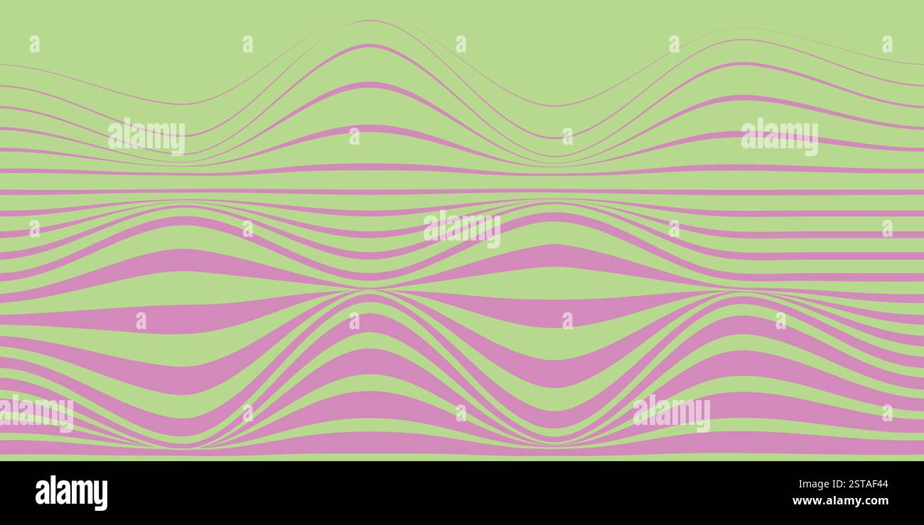 Motif abstrait ondulé en dégradé dans les tons vert fluo et rose Illustration de Vecteur