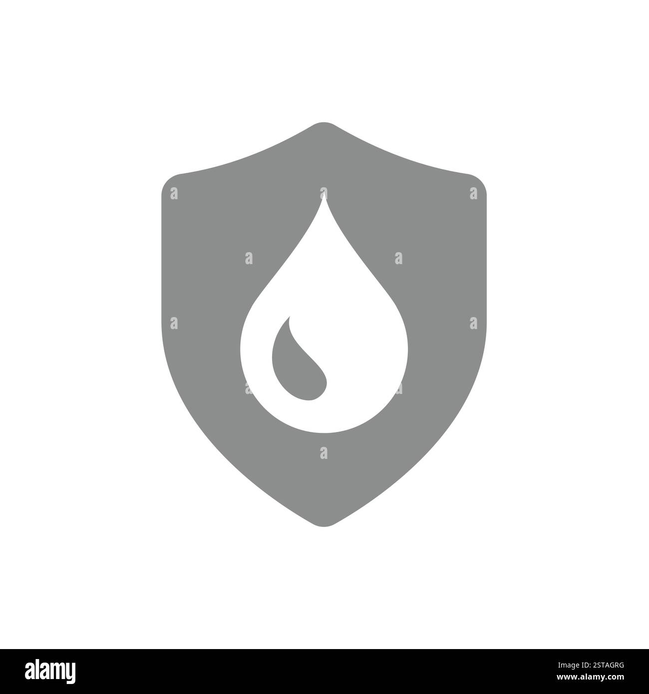 Étiquette vectorielle étanche. Protection contre l'eau avec icône Drop and Shield. Illustration de Vecteur