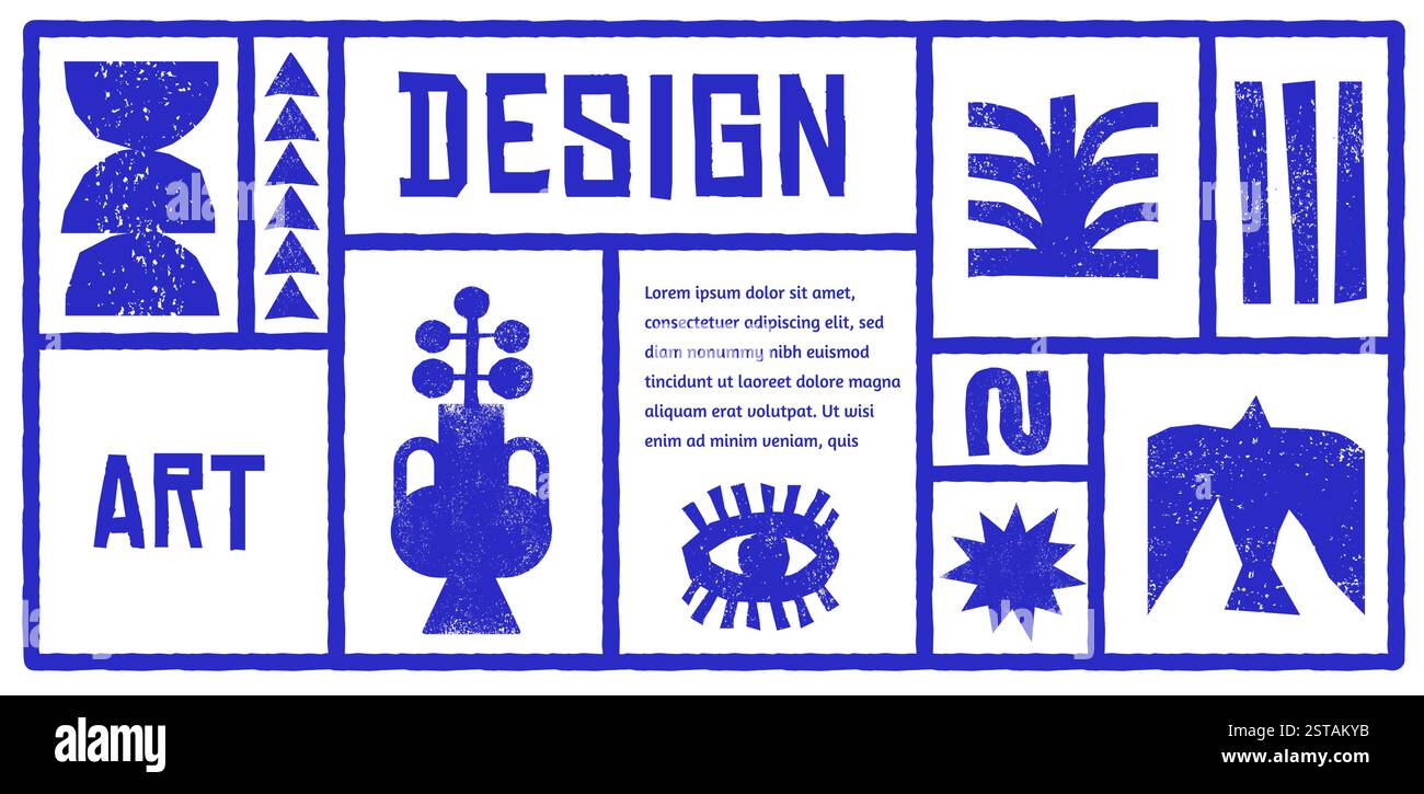 Motif abstrait texturé dessiné à la main. Afrique, art tribal, design, artisanat et illustrations conceptuelles de poterie. Arrière-plans abstraits, conception de cadres Illustration de Vecteur