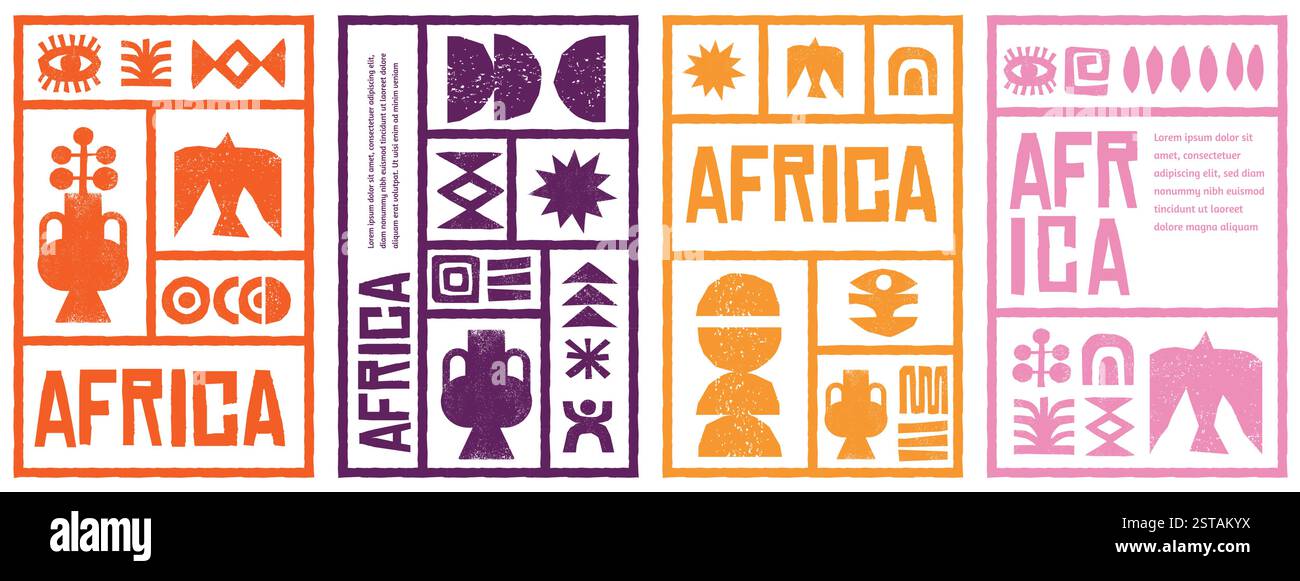 Motif abstrait texturé dessiné à la main. Afrique, art tribal, design, artisanat et illustrations conceptuelles de poterie. Arrière-plans abstraits, conception de cadres Illustration de Vecteur