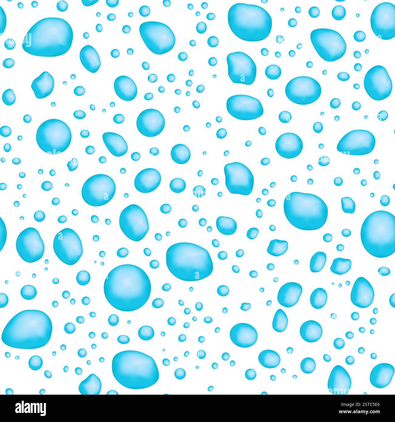 Modèle sans couture - gouttes bleues sur fond blanc Banque D'Images