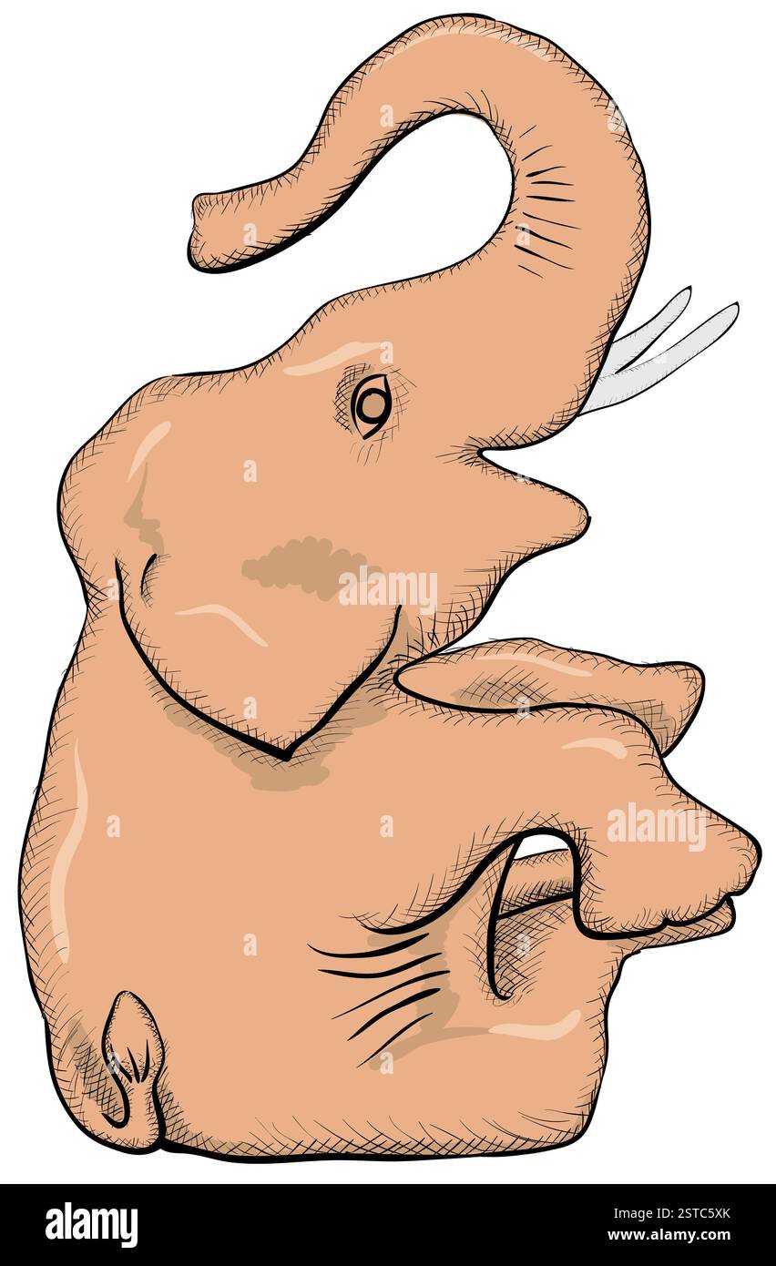 Dessin simple - éléphant Banque D'Images