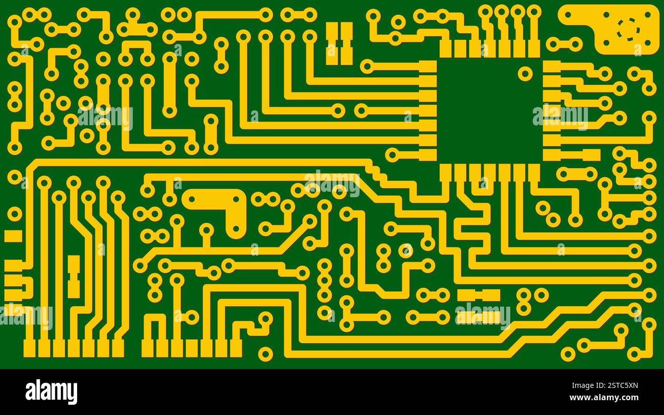 Fond de circuit vert électronique Banque D'Images