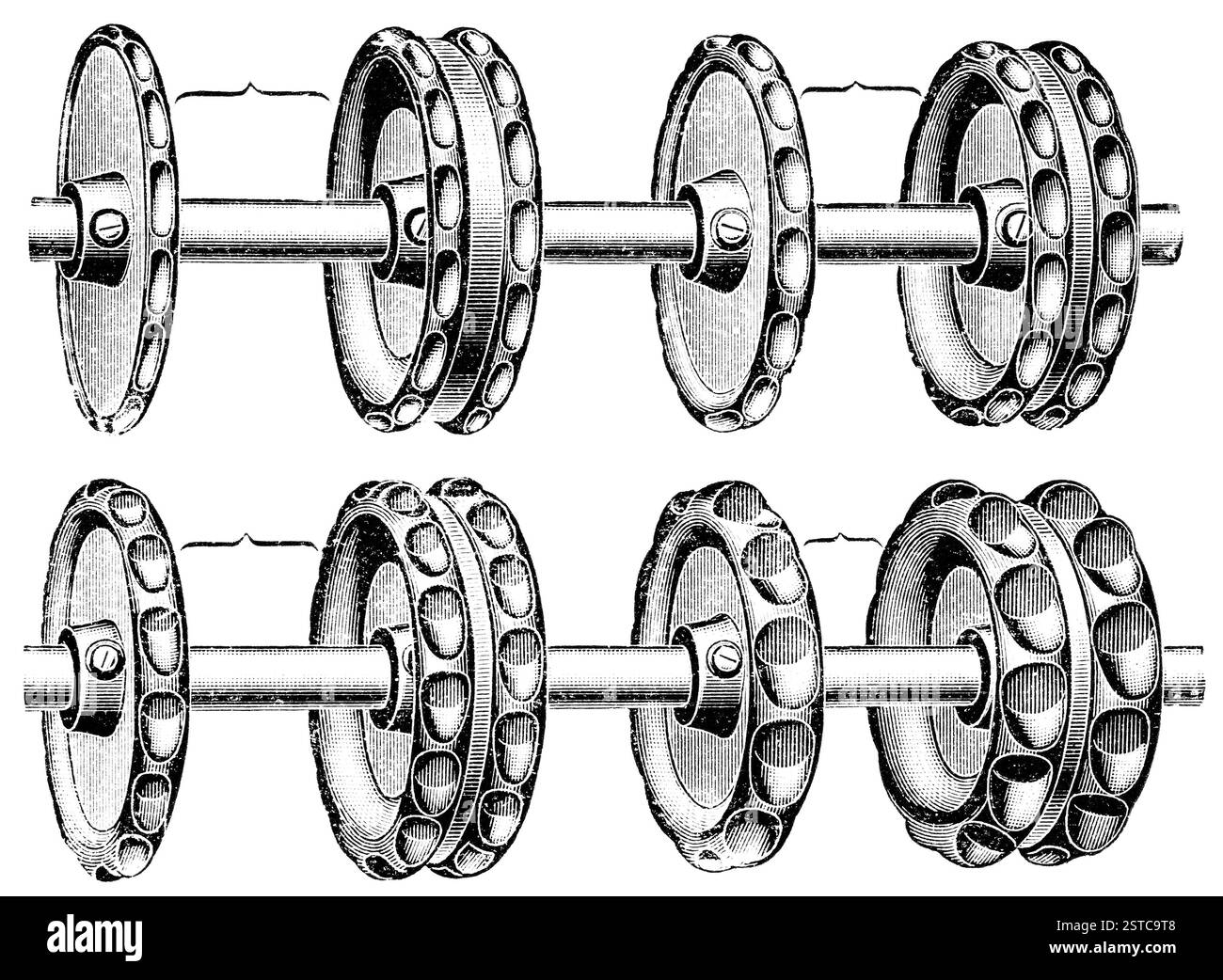 Roues de rechange pour les machines agricoles. Banque D'Images